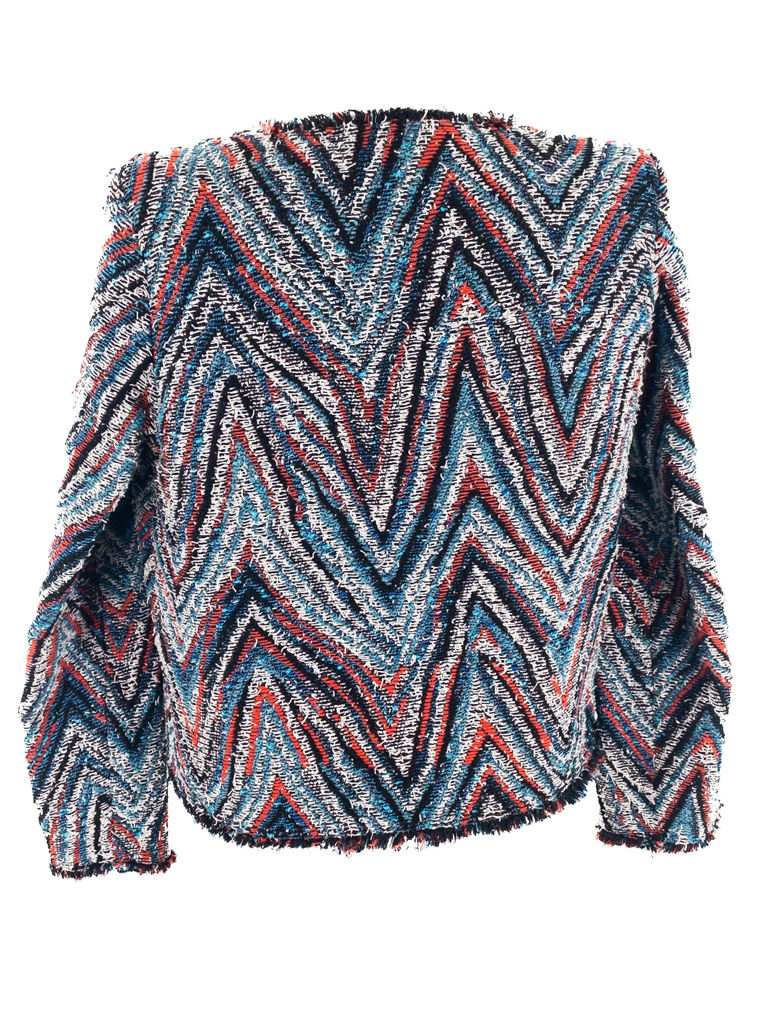 IRO Red White & Blue Chevron Polyester Blend Size 8 Cardigan