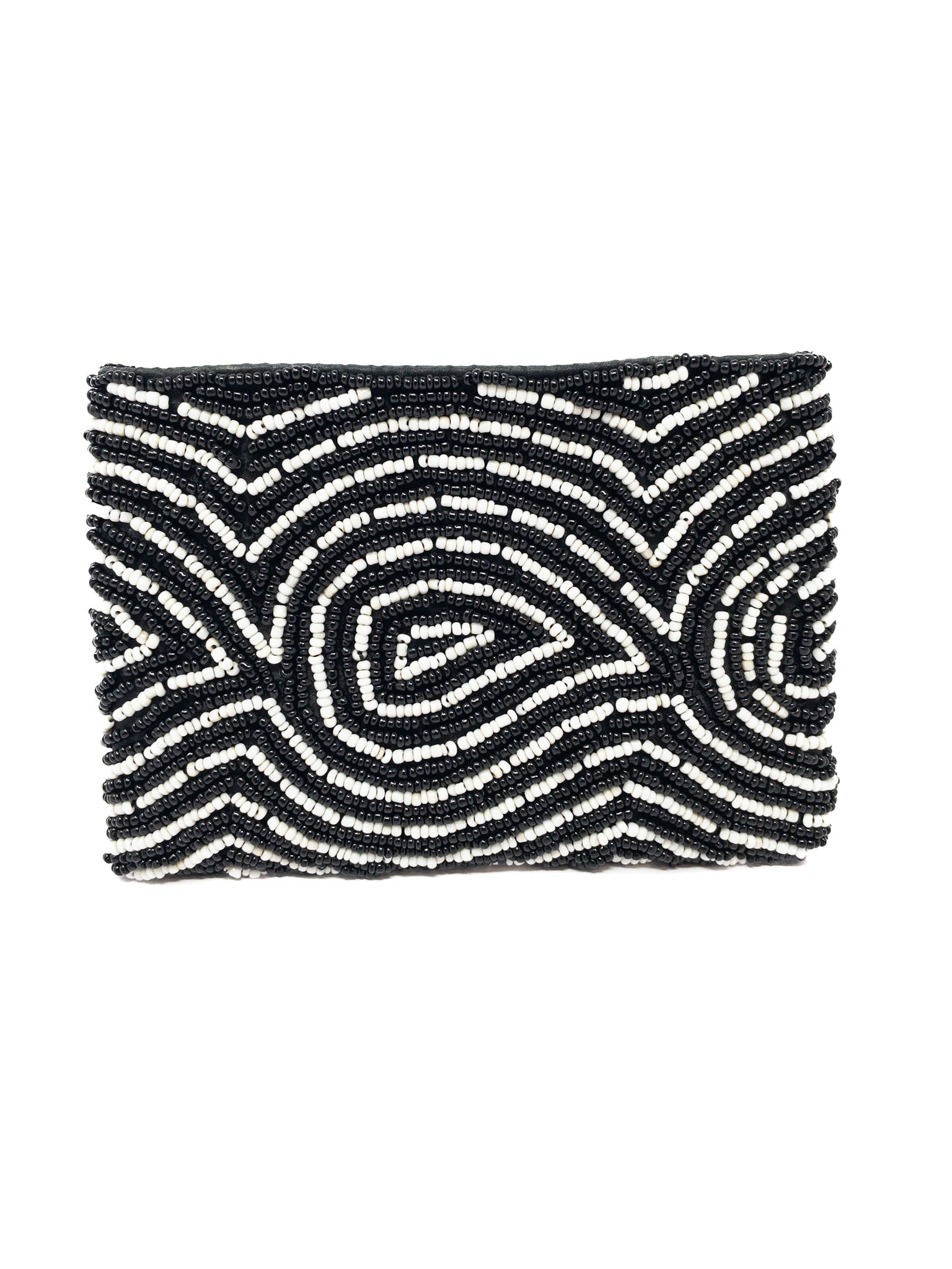 Black White Beaded Purse