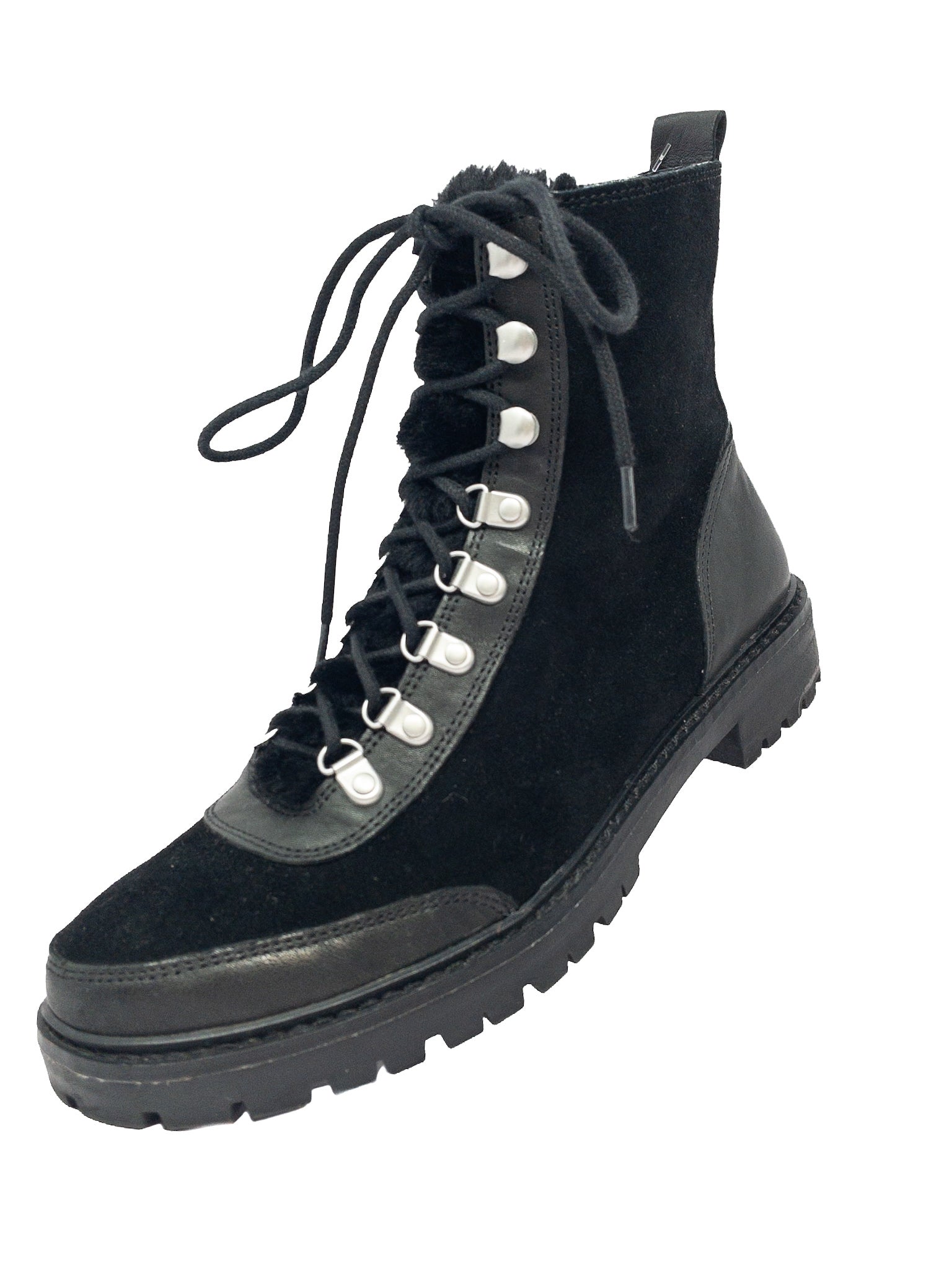 Lucky Black Tie Suede 7.5 Bootie