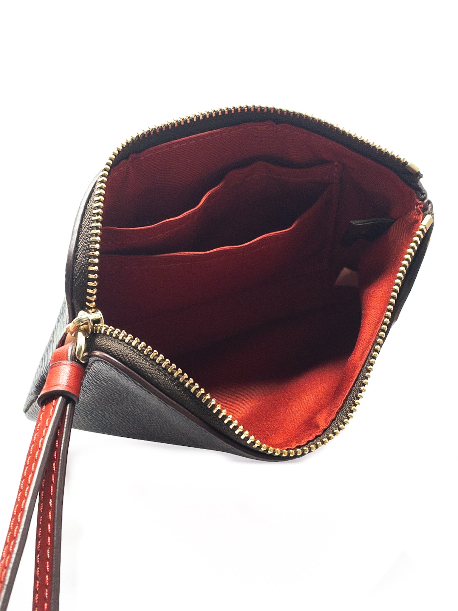 Coach Brown Red Logo Leather Wallet