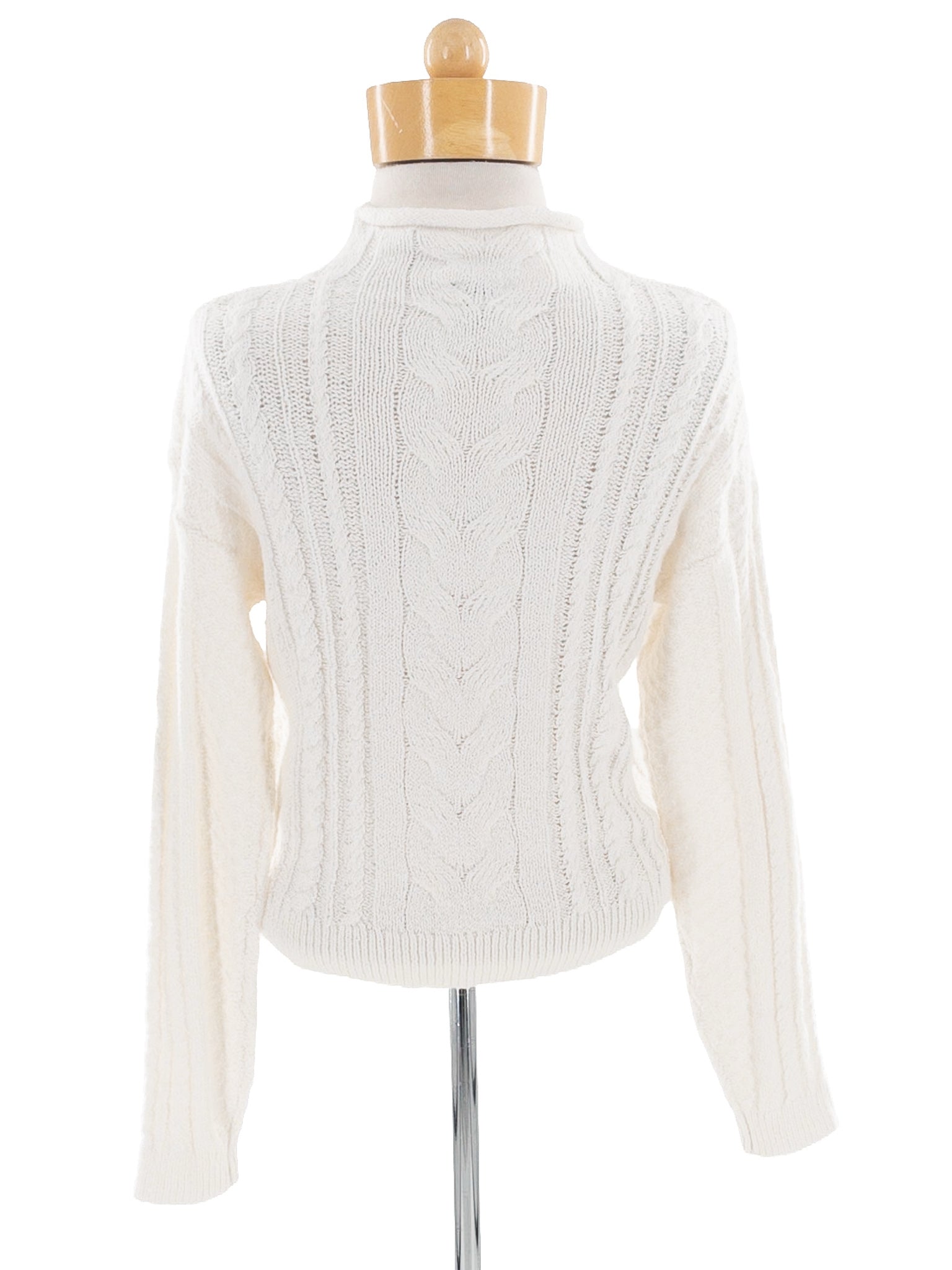 J Crew Ivory Cable Cotton Blend Size XS Sweaters