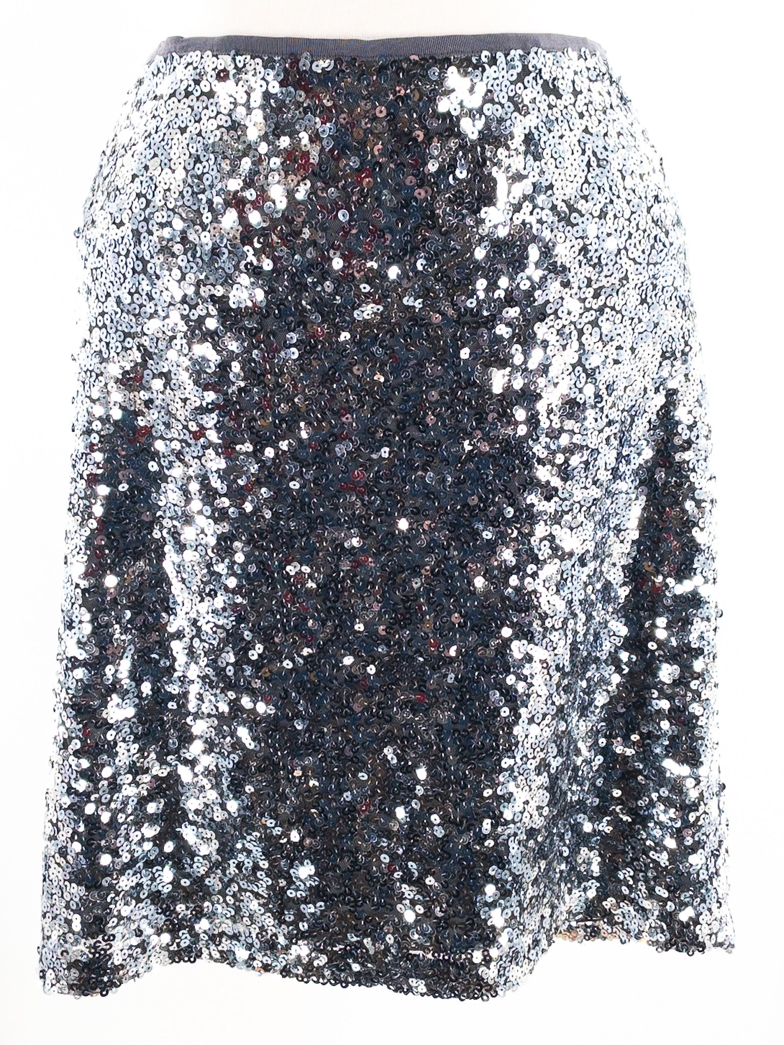 White House Black Market Silver Metallic Sequin Size 12 Skirt
