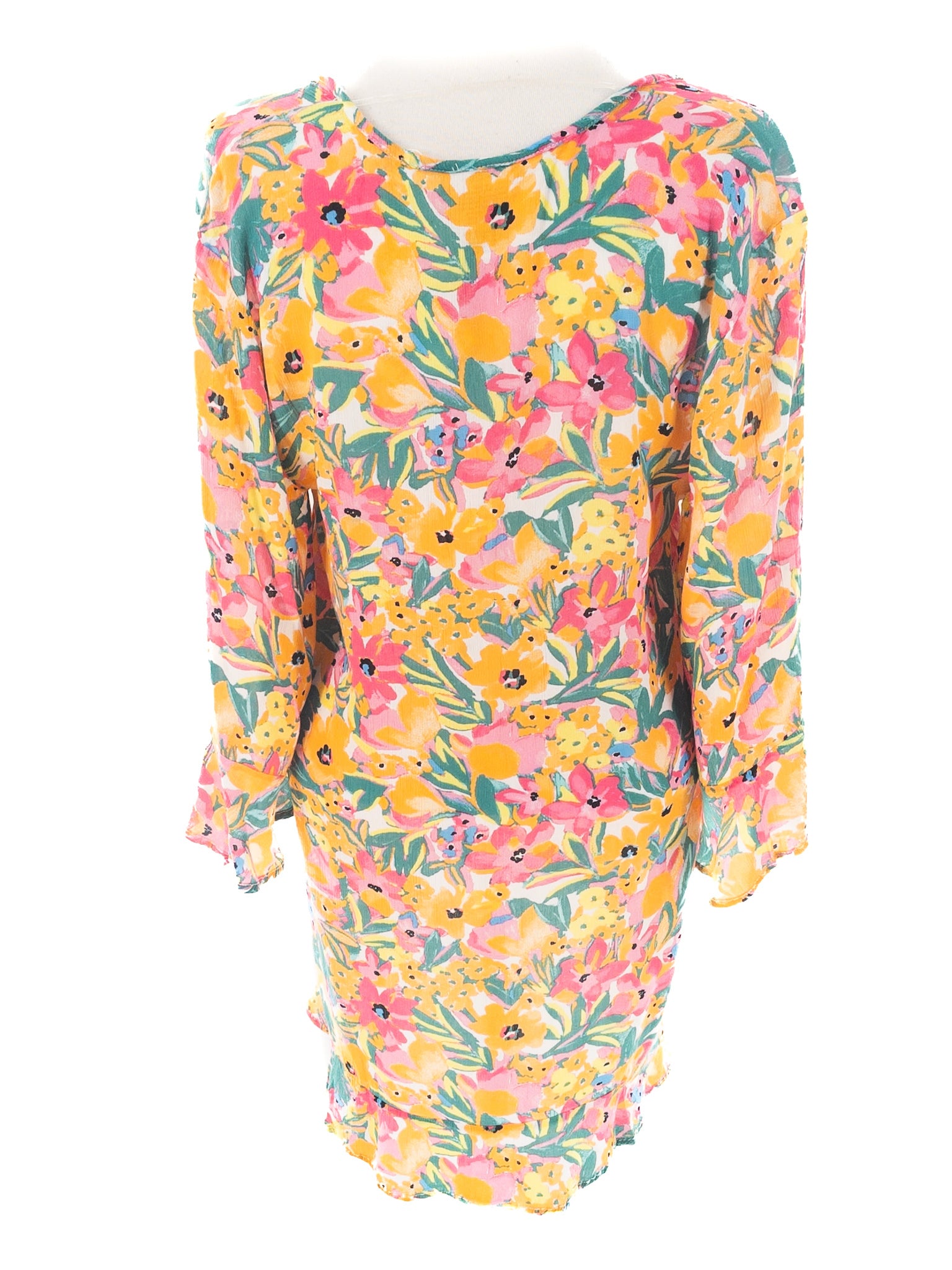 Anne Cole Multi-Color Floral Rayon Size XS Swim Cover-Up