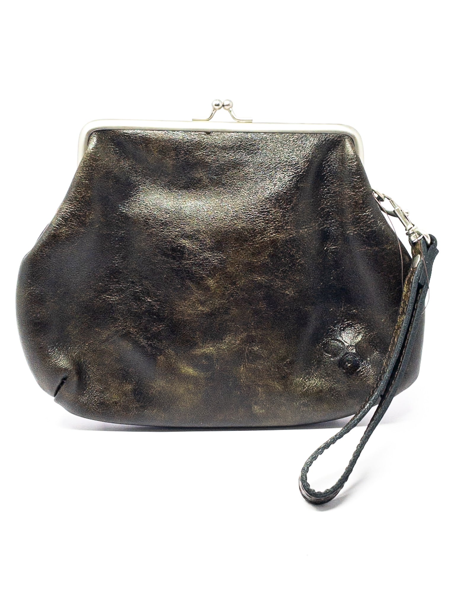 Patricia Nash Brown Teal Embossed Leather Purse