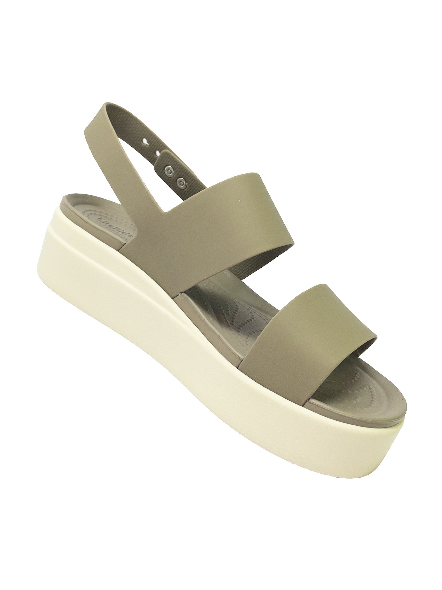 Crocs Tan Cream Platform Rubber 10 Sandals