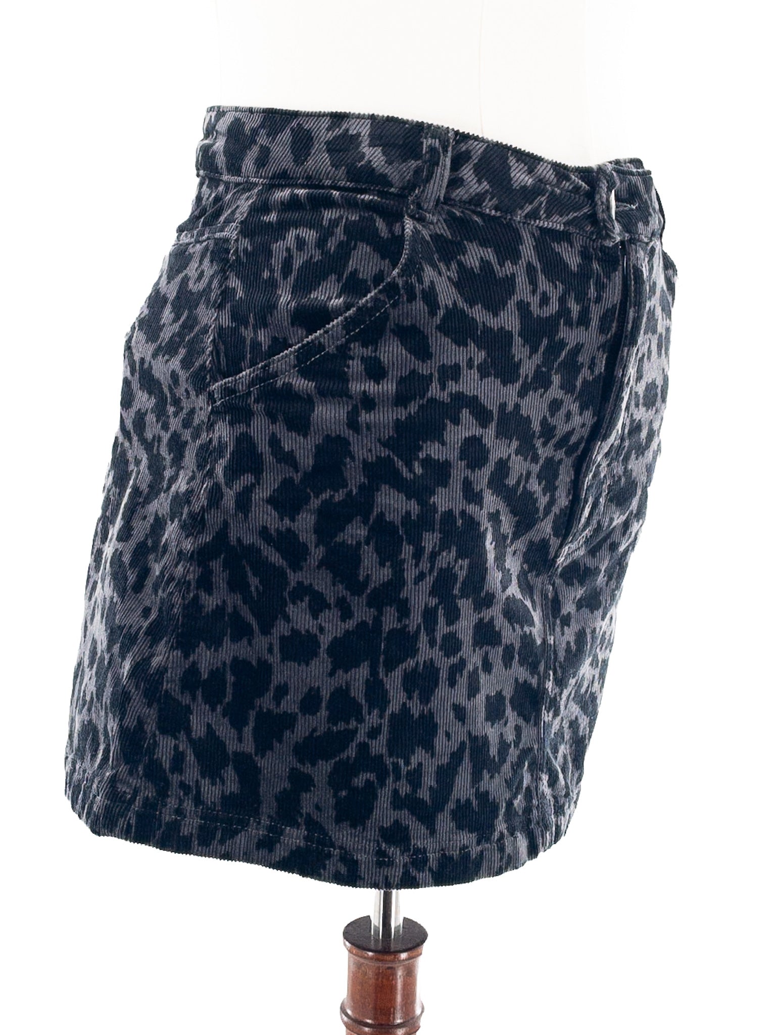Pilcro Black Gray Animal Print Cotton Blend Size 10 Skirt