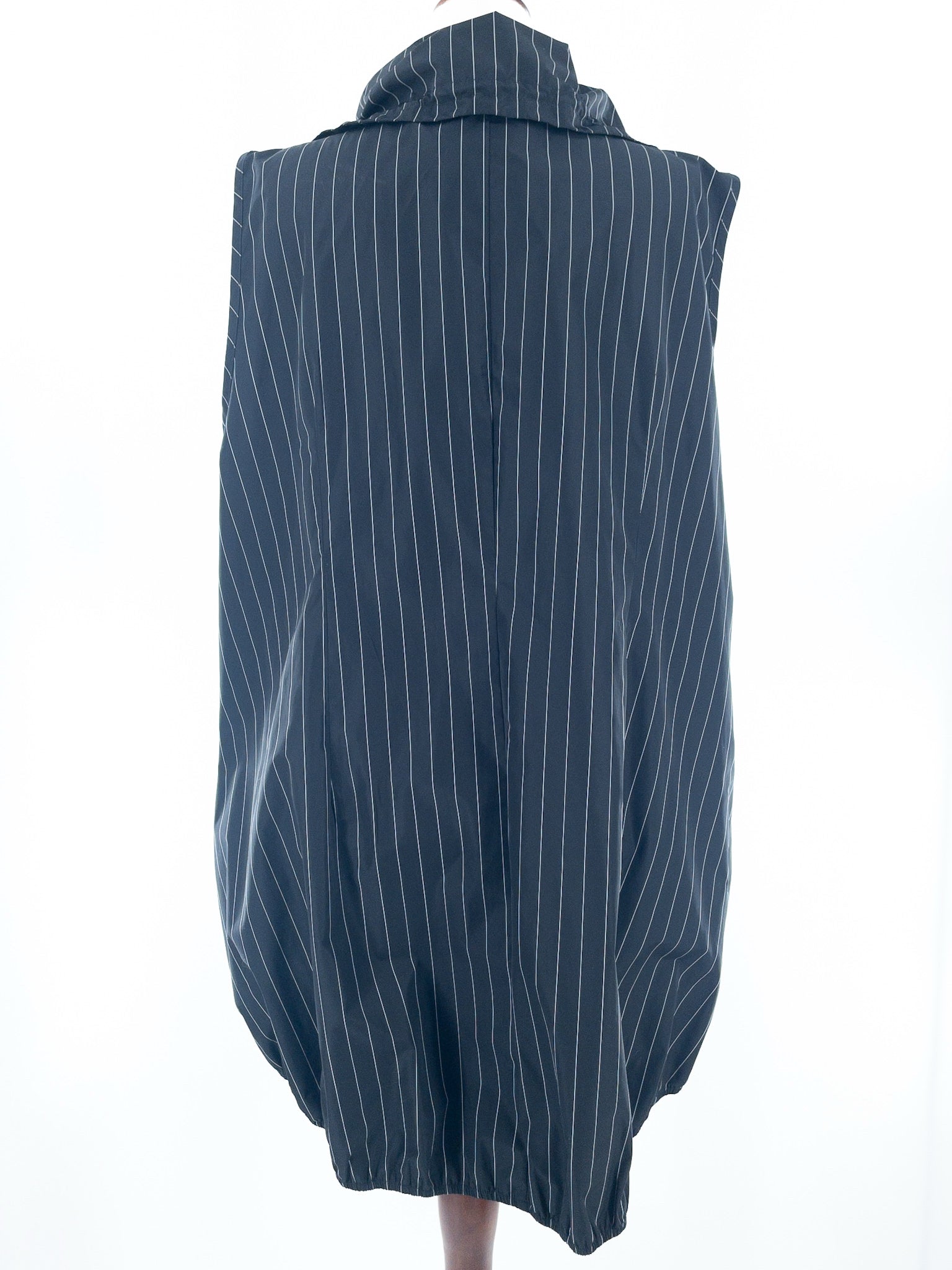 Sun Kim Black White Pinstripe Polyester Size 1X Vest