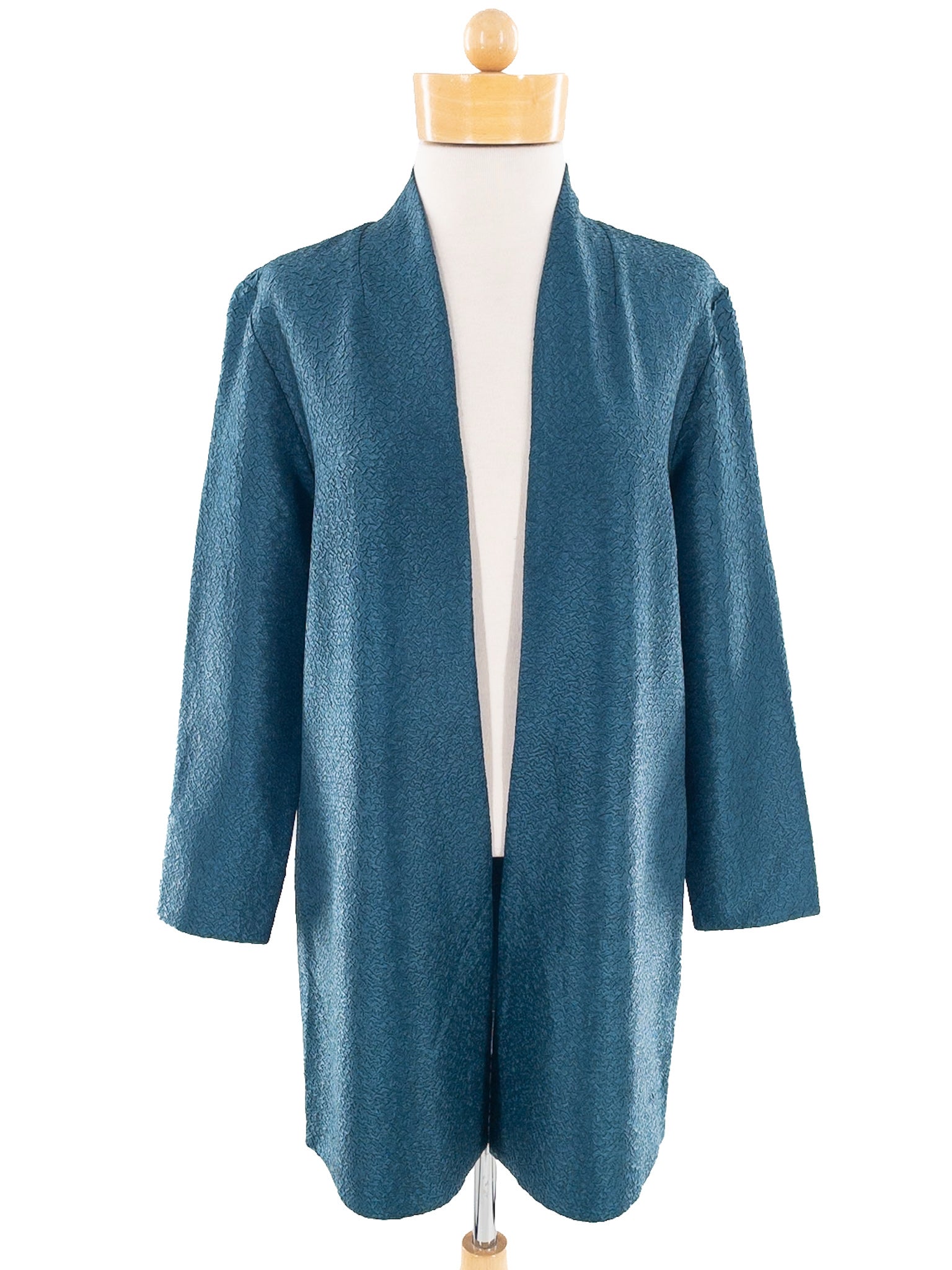Chicos Teal Crinkle Polyester Size S Blazer