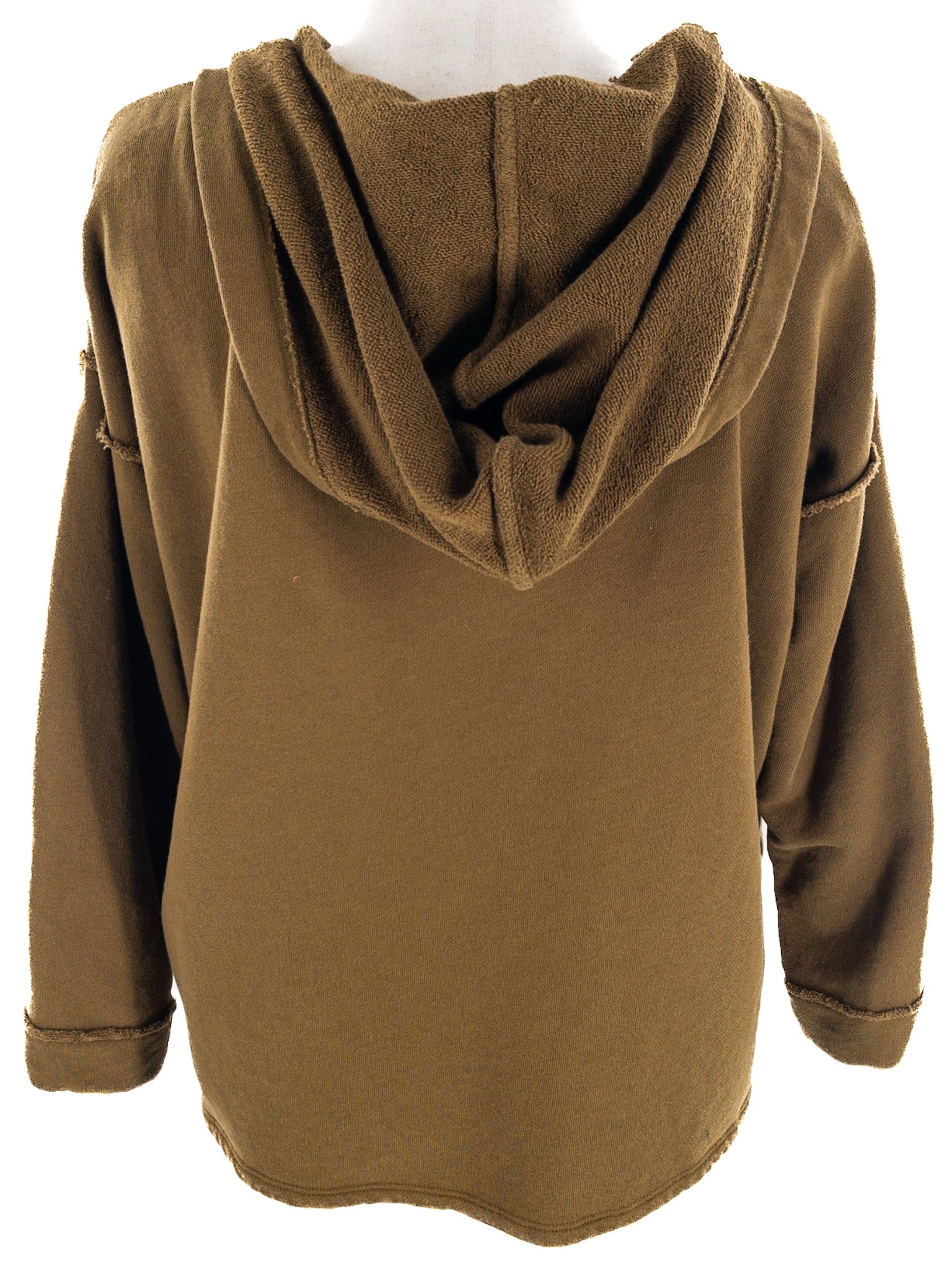 Eileen Fisher Ochre Open Front Cotton Blend Size L Sweatshirt