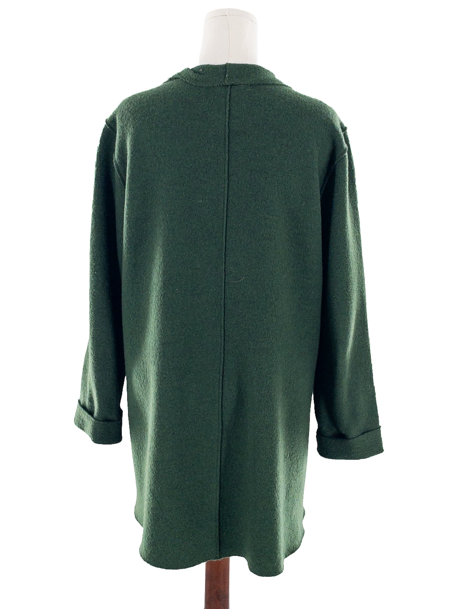 Eileen Fisher Forest Green Felted Wool Size XL Blazer