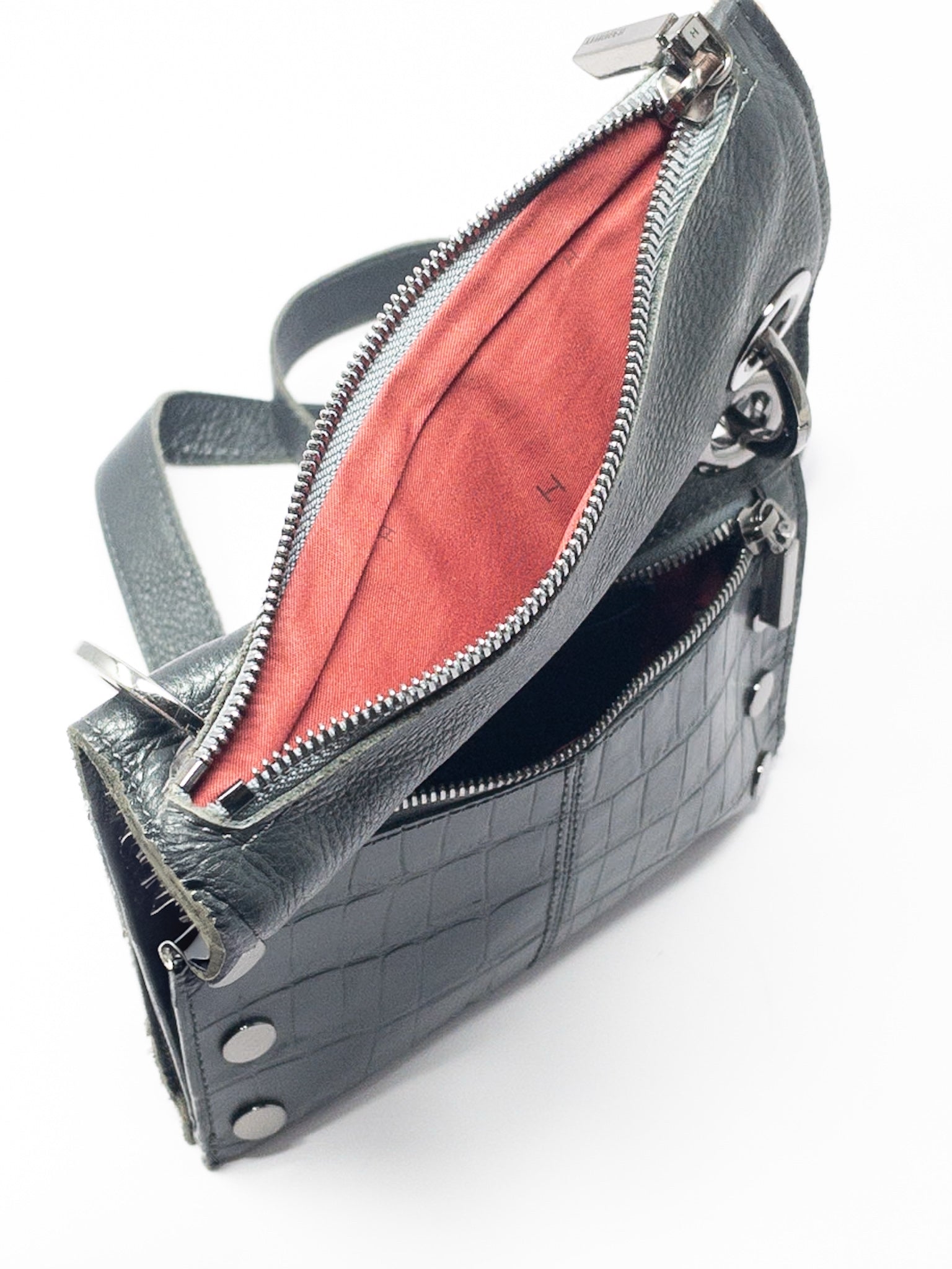 Hammitt Gray Grommet Leather Cross Body