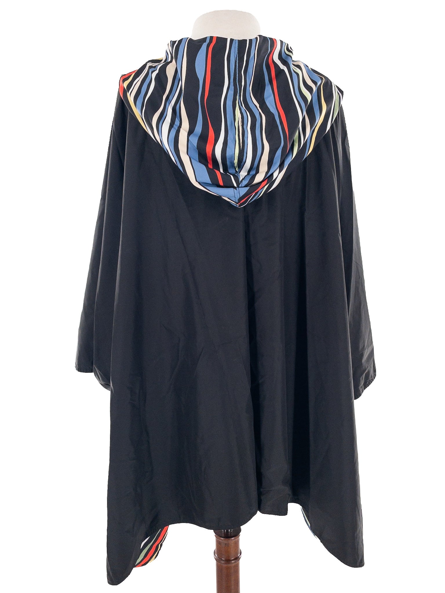 Black Multi Stripe Polyester Size One Size Cape