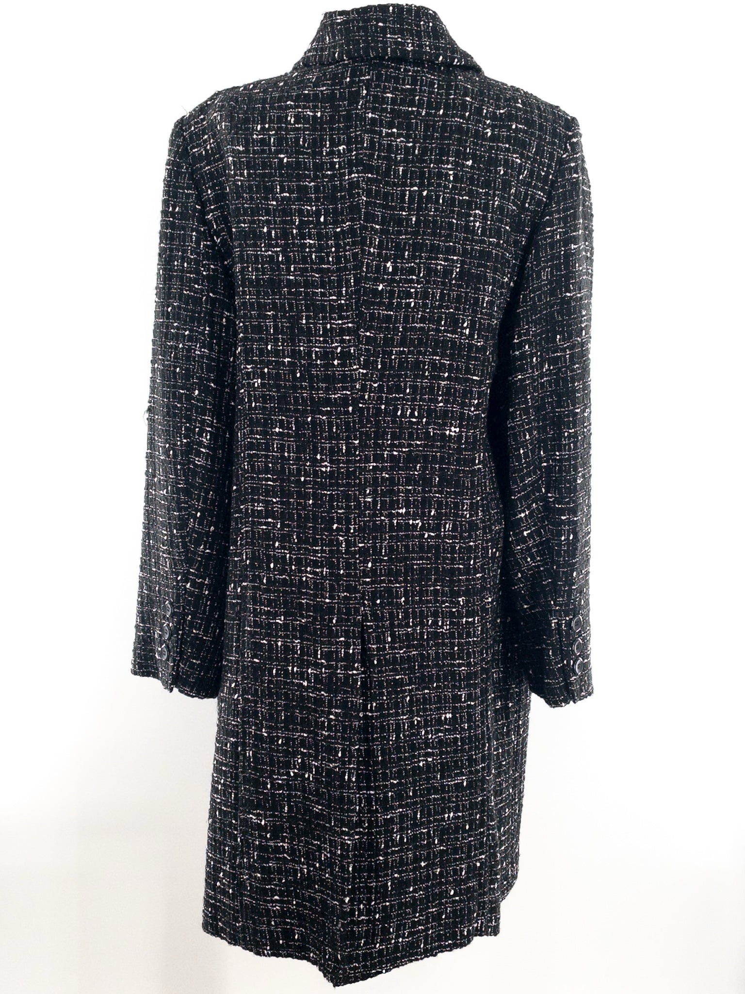 Tribal Black Tweed Wool Blend Size 12 Coat