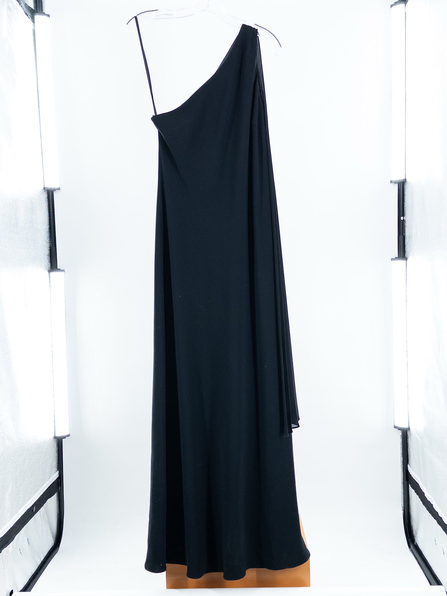 Ralph Lauren Black Triacetate One Shoulder Size 10 Formal/Evening Wear