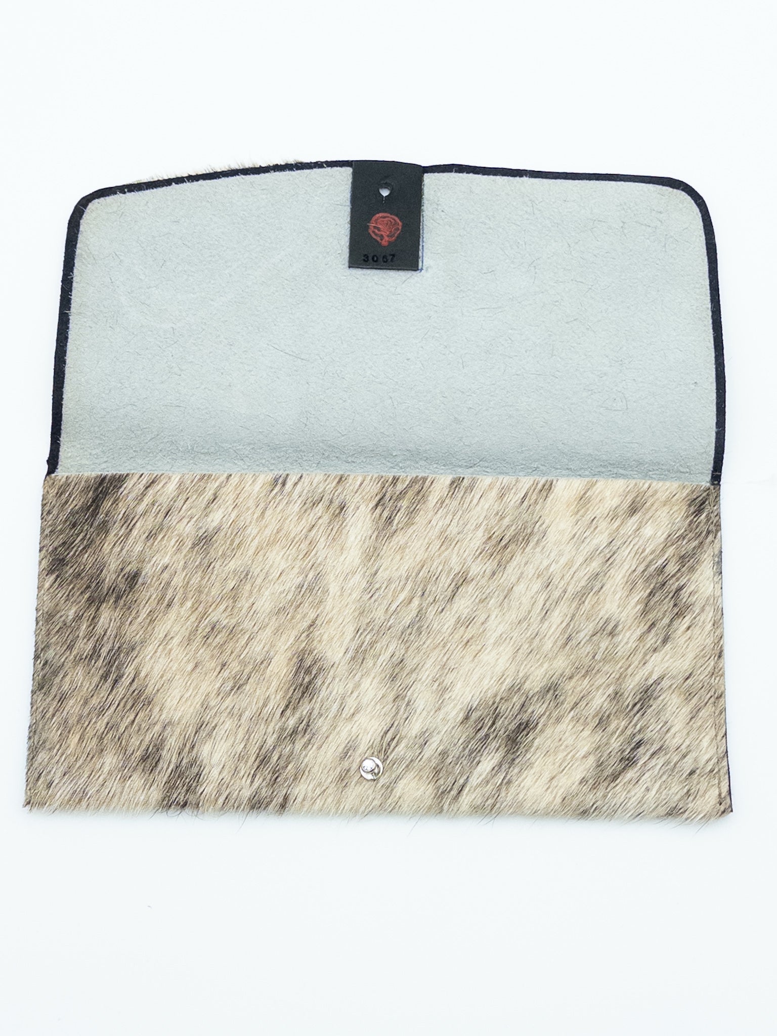 Brown Cream calf hair Clutch