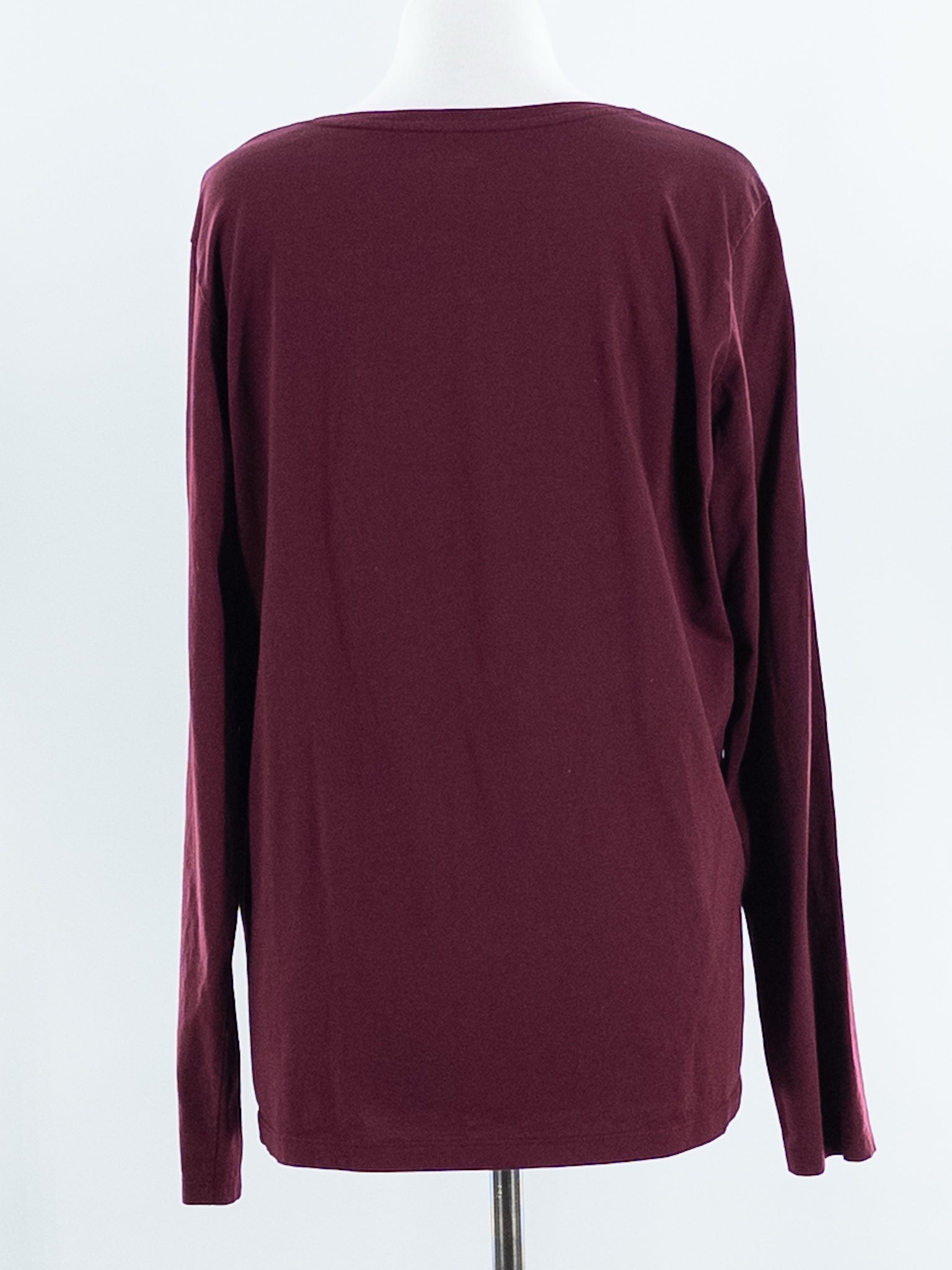 Lands End Maroon Cotton Long Sleeve Size XL T Shirt