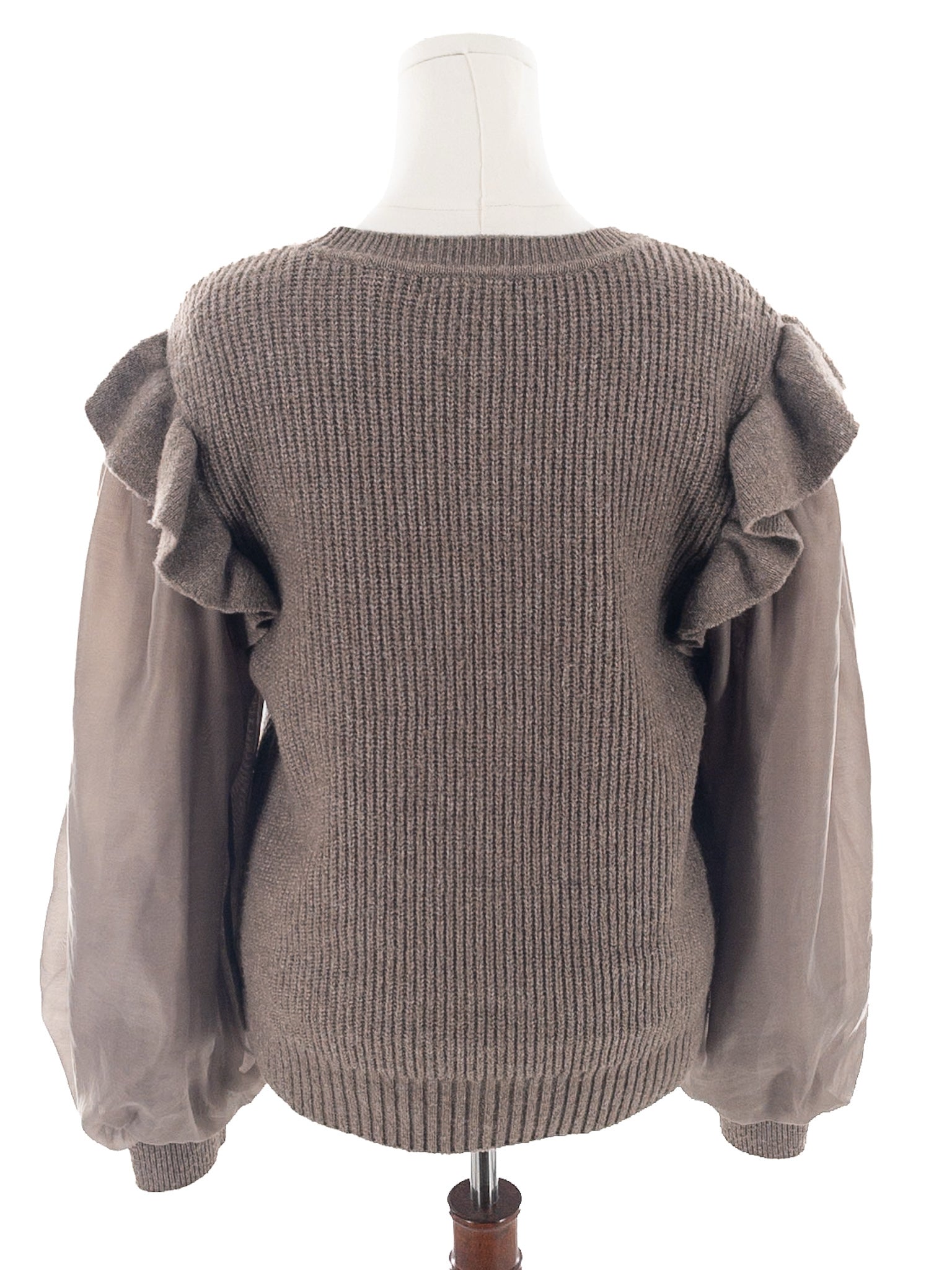 Design History Taupe Ribbed Polyester Size XL Sweaters