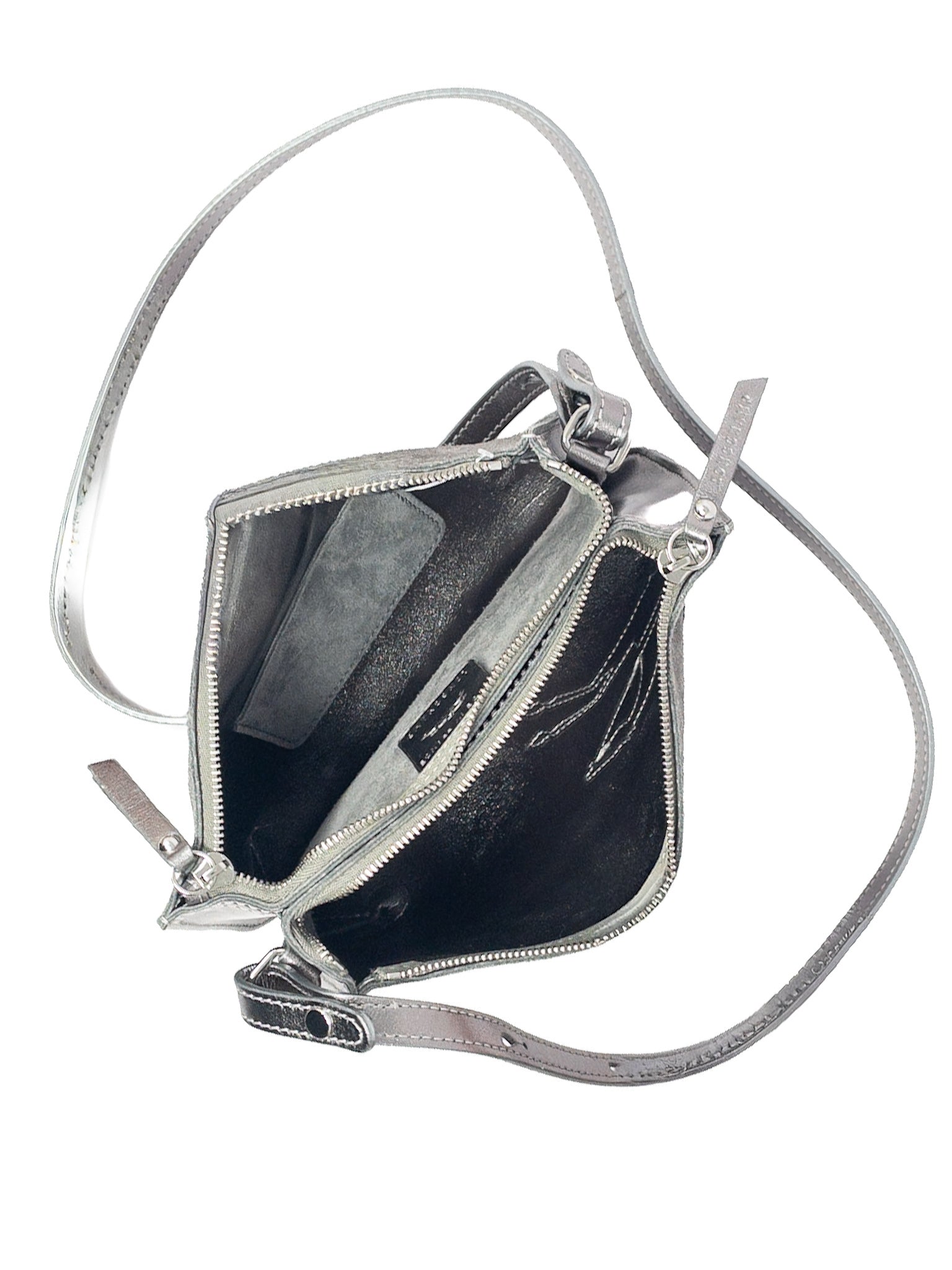 Longchamp Gray Silver Suede Leather Purse