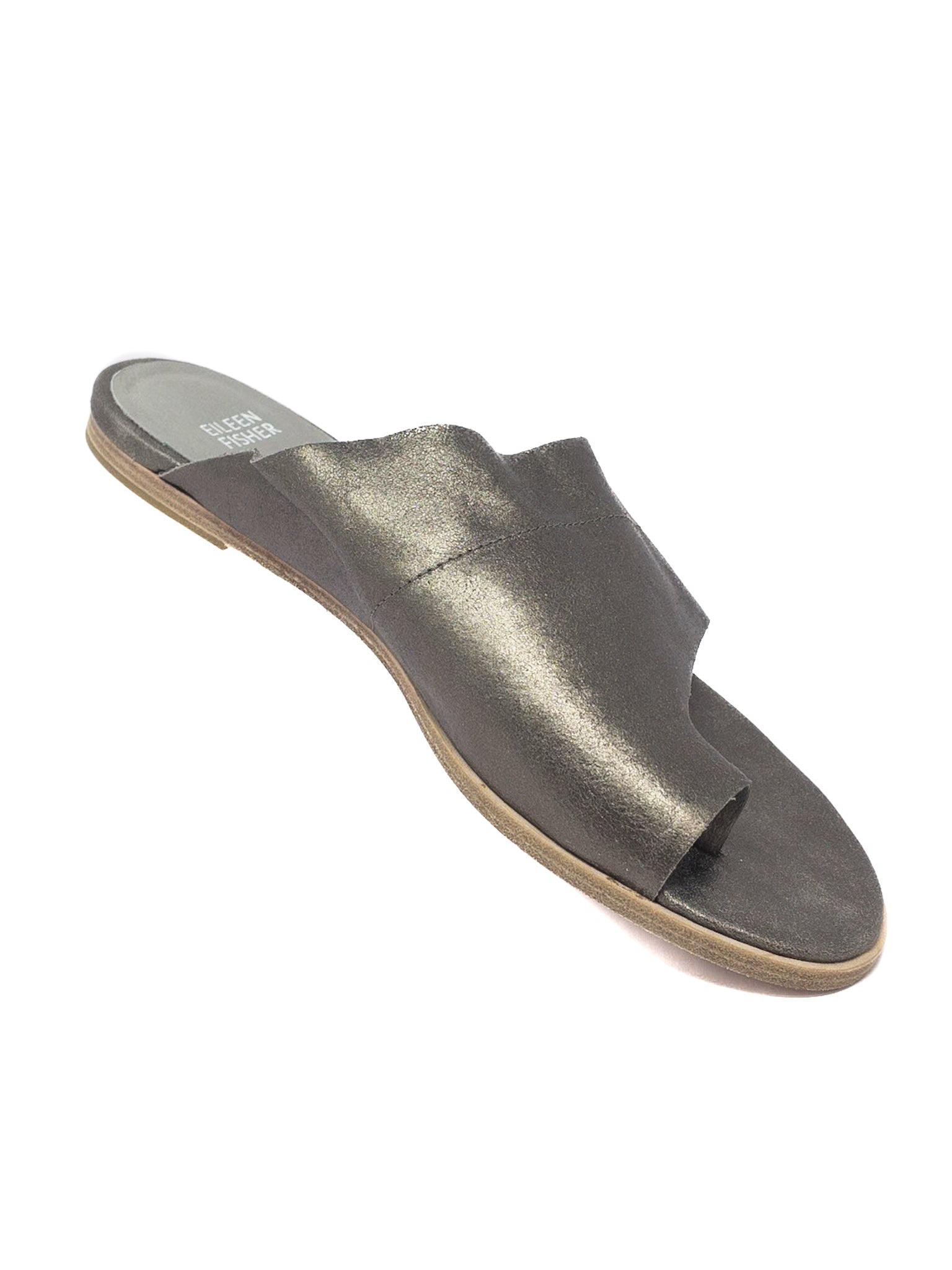 Eileen Fisher Gray Metallic Leather 9.5 Sandals