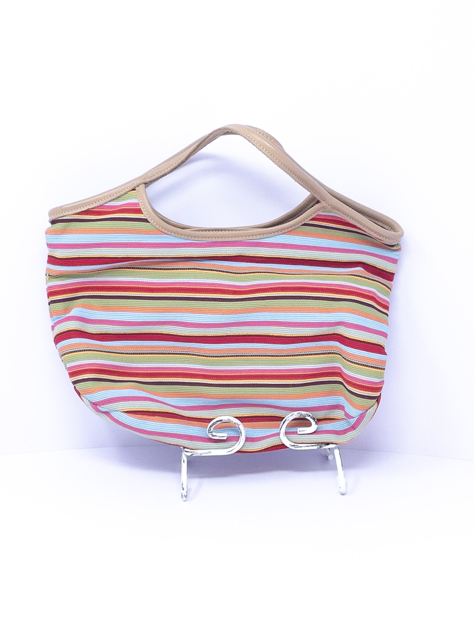 Brontibay Multi-Color Stripe Fabric Purse
