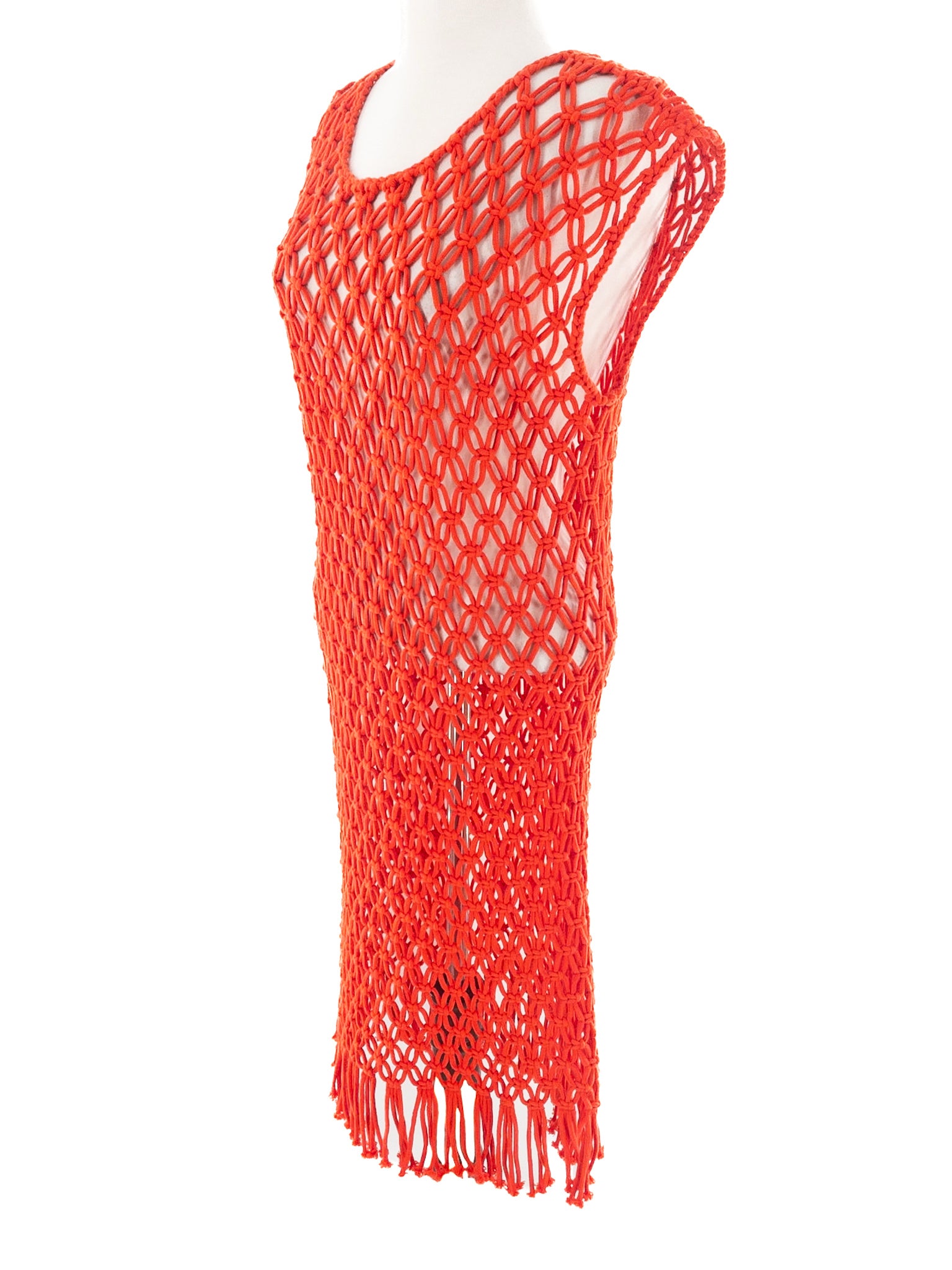 J Crew Tomato Loose Knit Nylon Blend Size M/L Swim Cover-Up