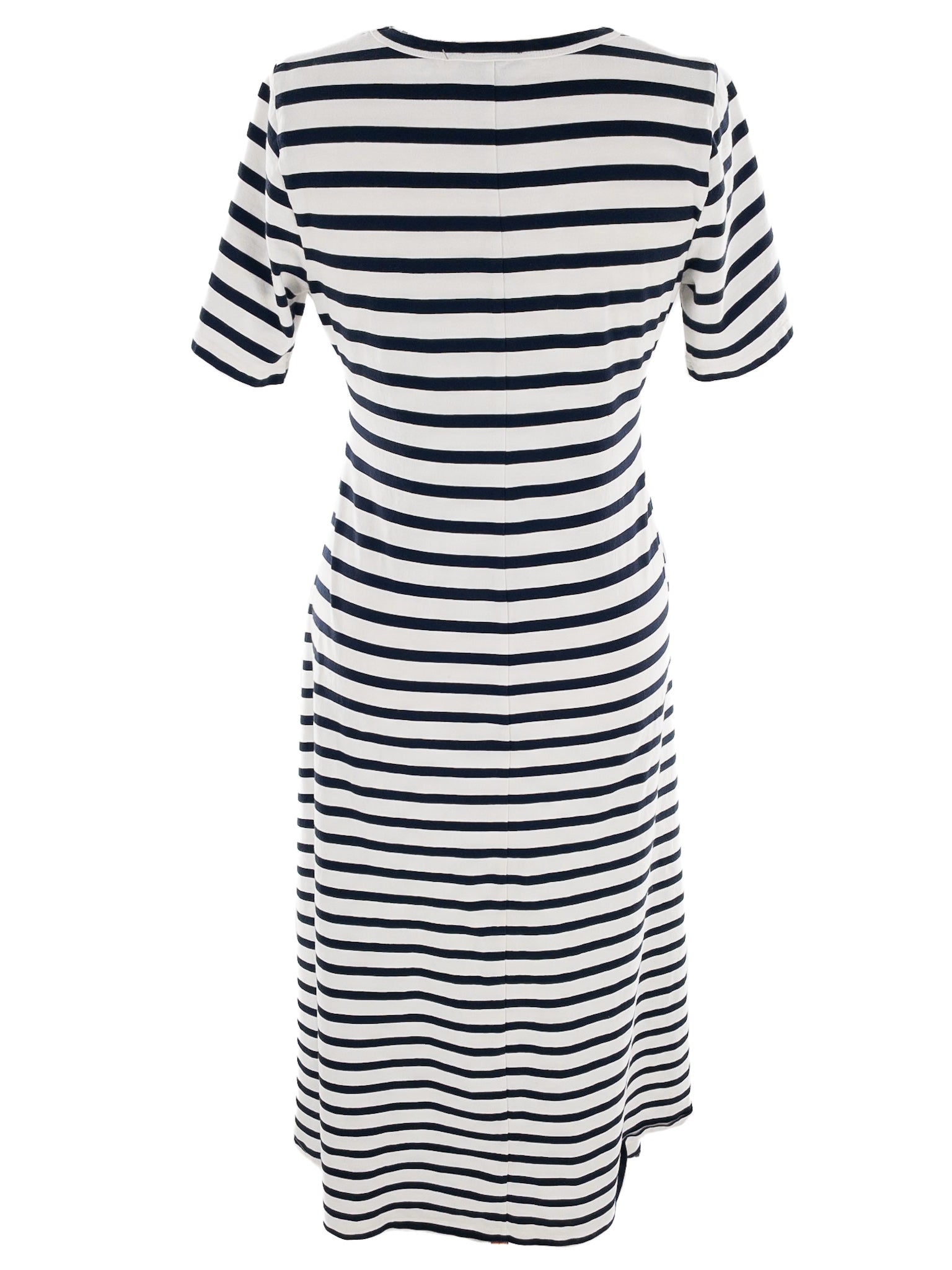 J Crew Ivory Navy Stripe Cotton Short Sleeve Size L Dress