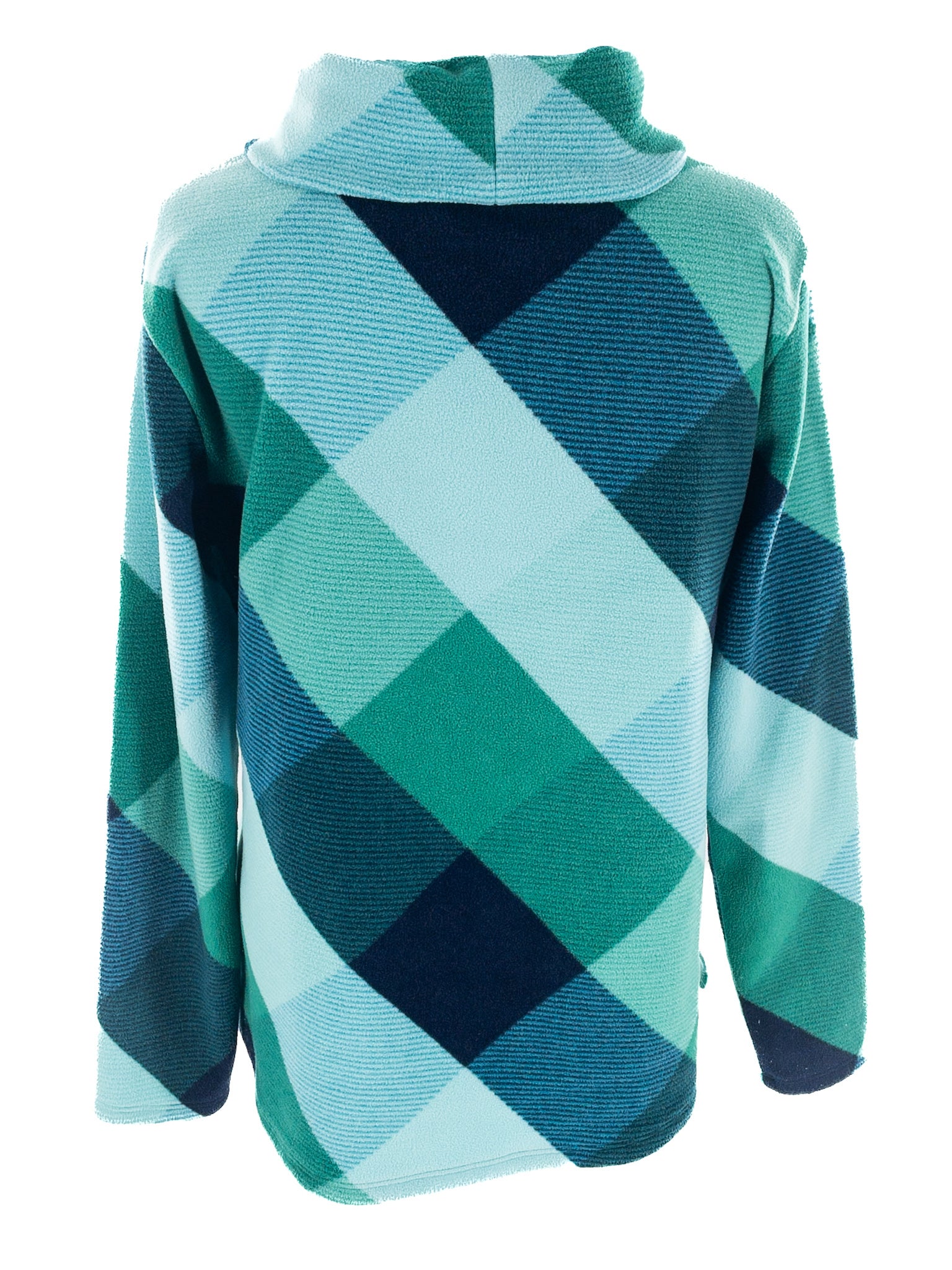 Talbots Blue Aqua Plaid Polyester Size M Sweatshirt