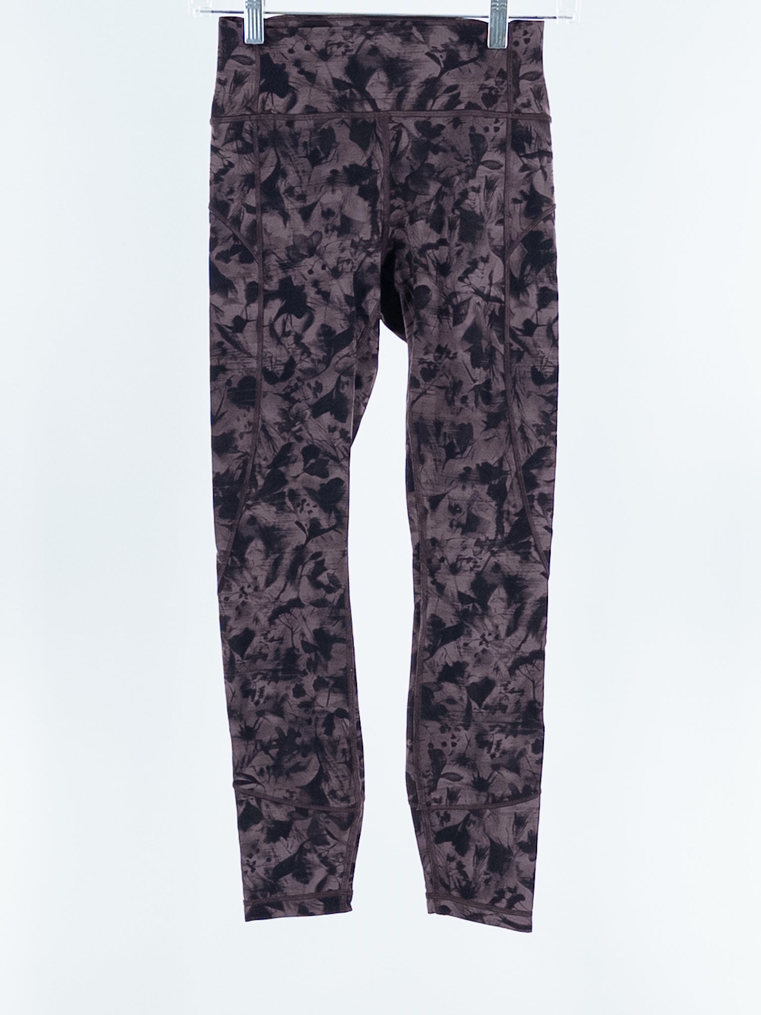 Lululemon Mauve Black Print Stretch Size 4 Pants/Active