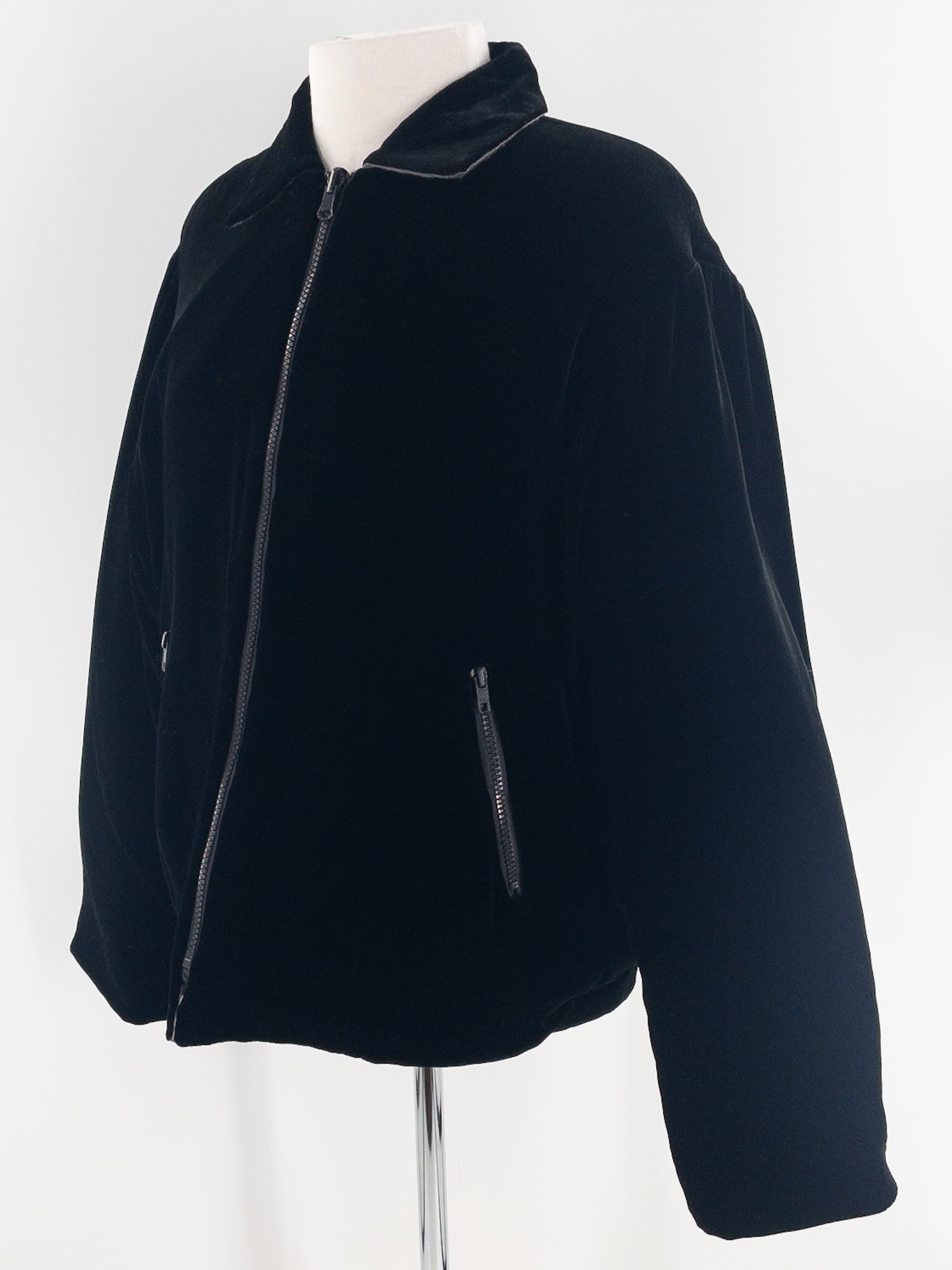 Chin Chin Black Zip Velvet Size M Blazer