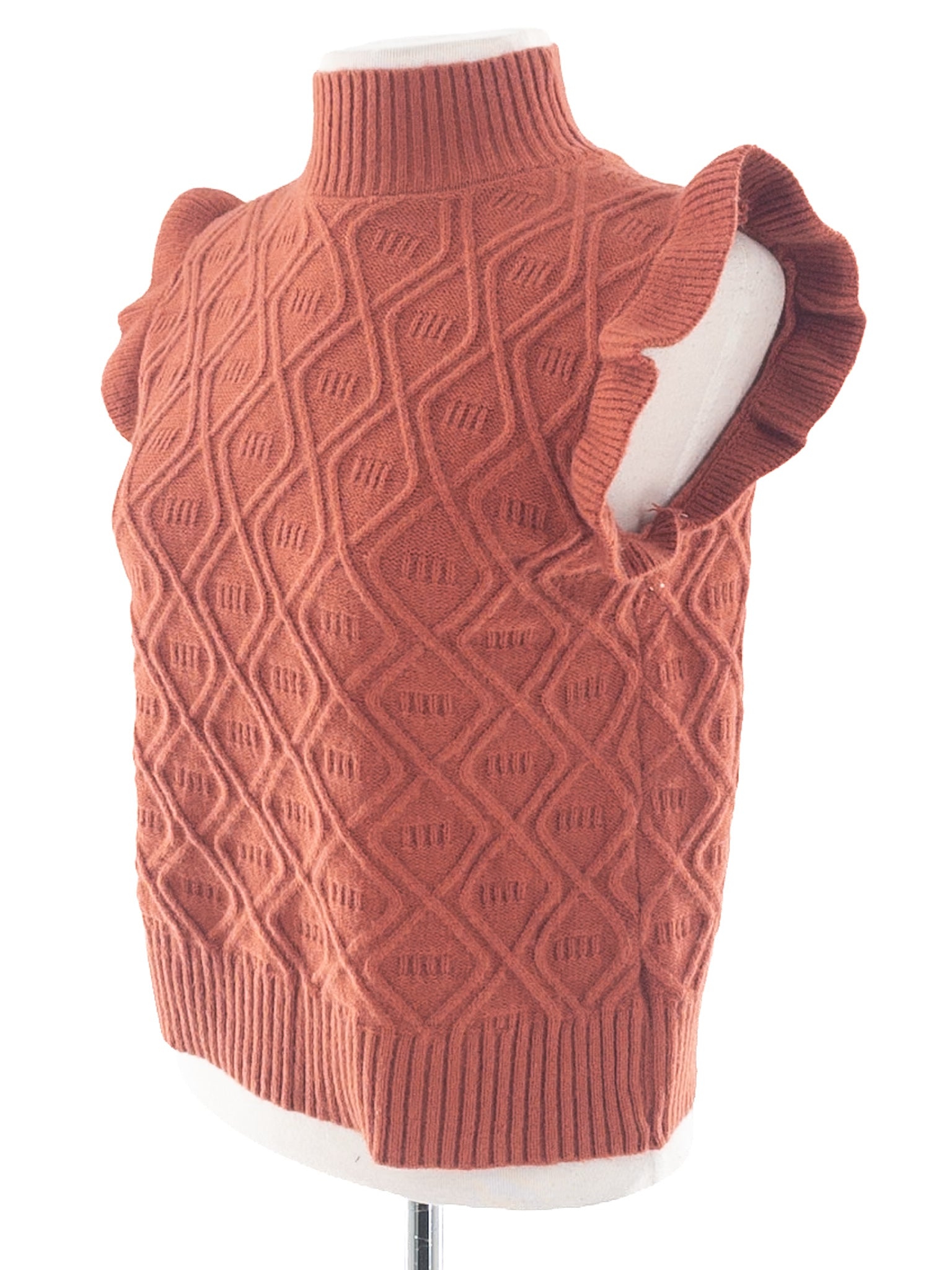 Pumpkin Mock Neck Acrylic Size S Sweaters
