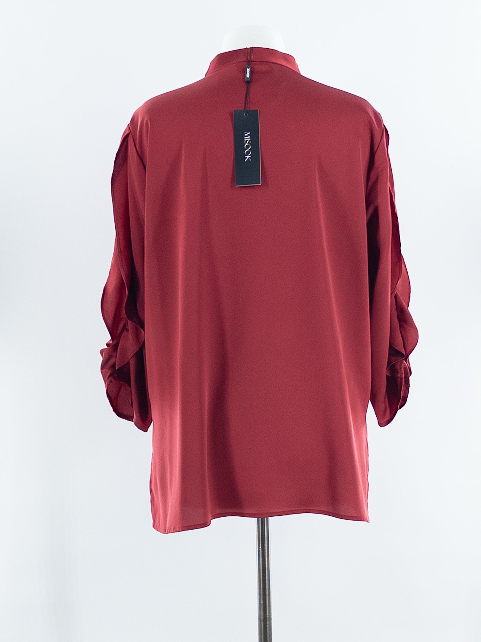 Misook Red Polyester 3/4 Sleeve Size M Blouse