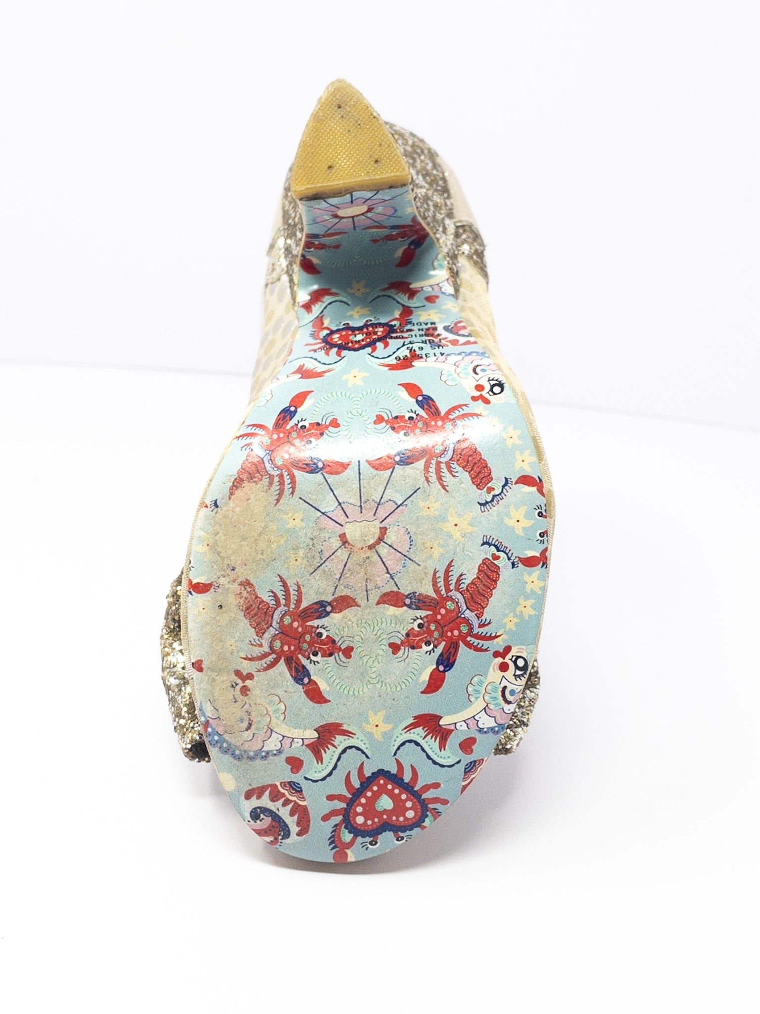 Irregular Choice Gold Silver Glitter Fabric 6.5 Pumps