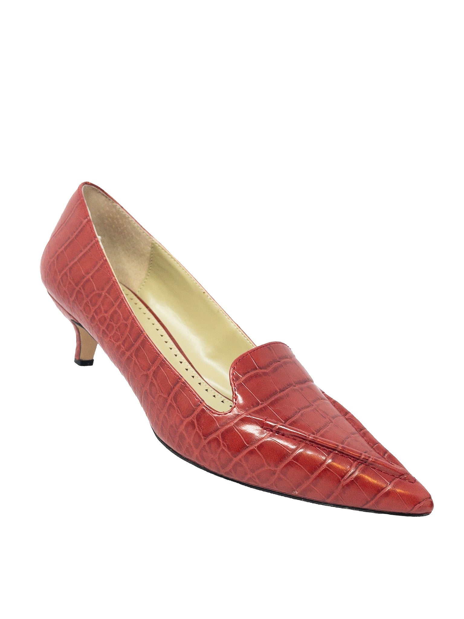 Adrienne Vittadini Red Croc Embossed Leather 10 Pumps