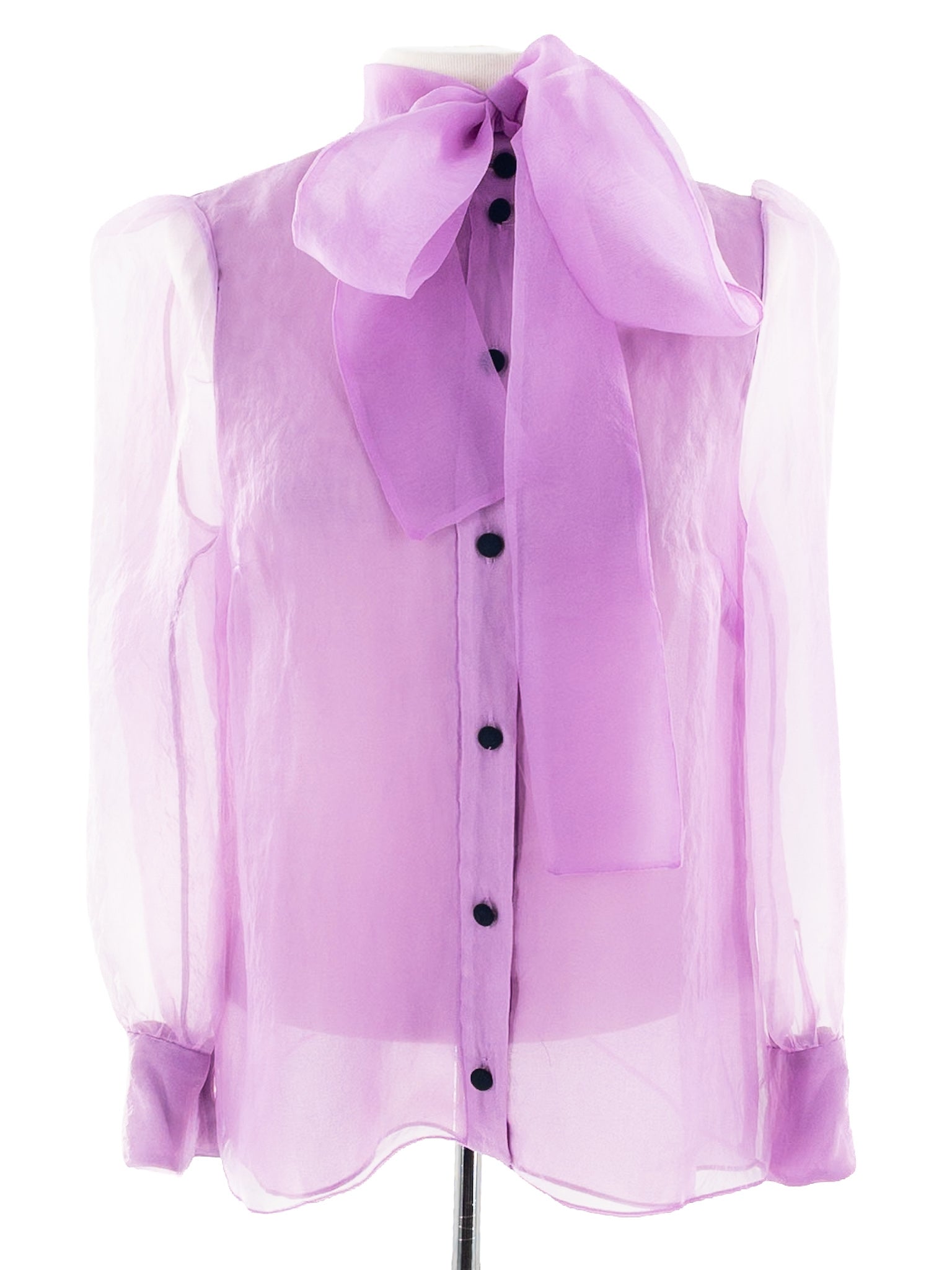 Zara Lavender Sheer Long Sleeve Size M Blouse
