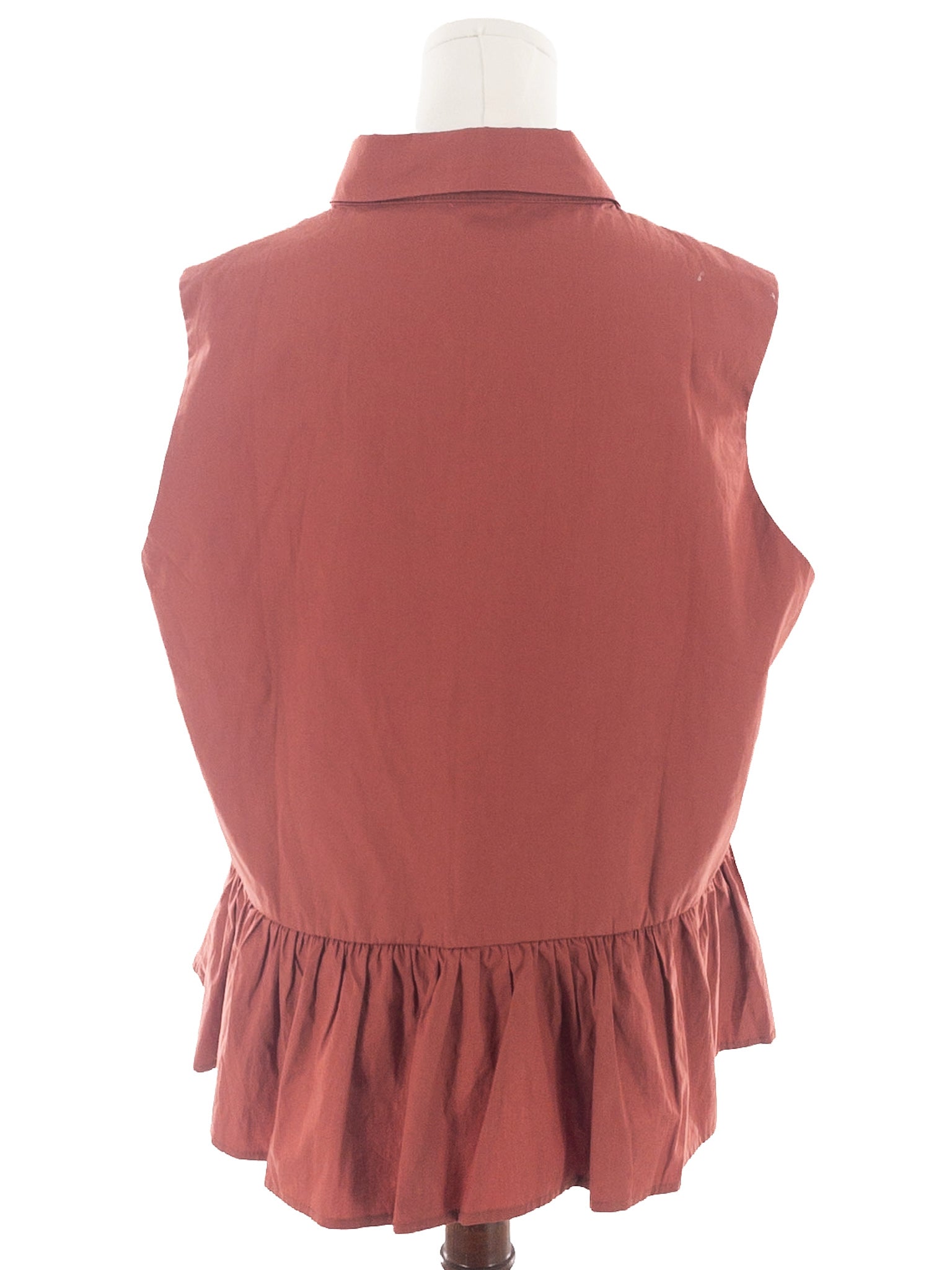Maeve Brick Pleat Cotton Sleeveless Size 2X Blouse