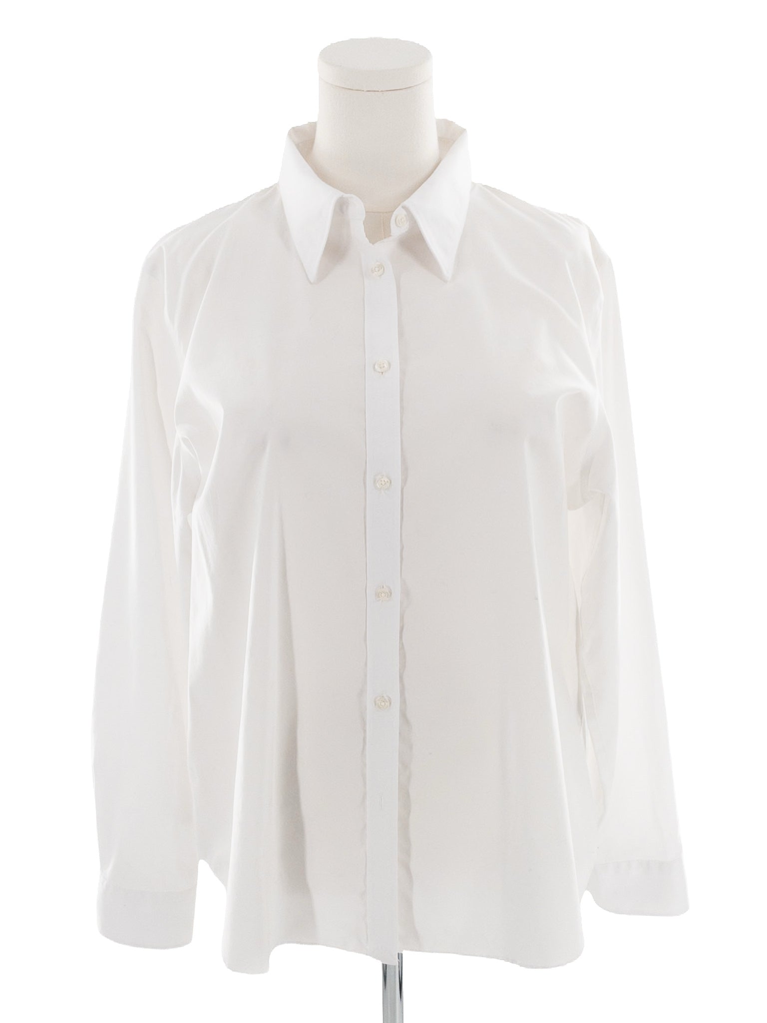 Chaps White Cotton Blend Long Sleeve Size XL Blouse