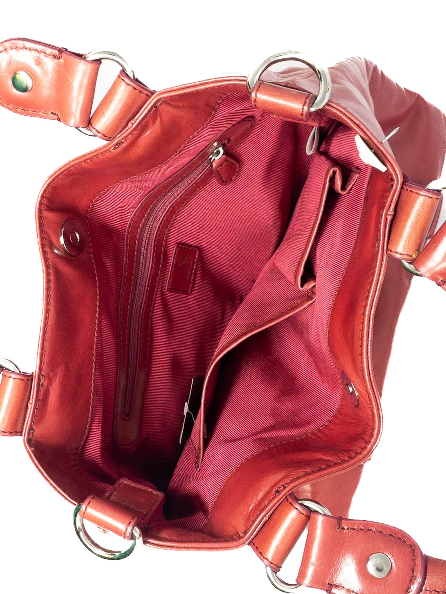 Prose Red Buckle Leather Purse