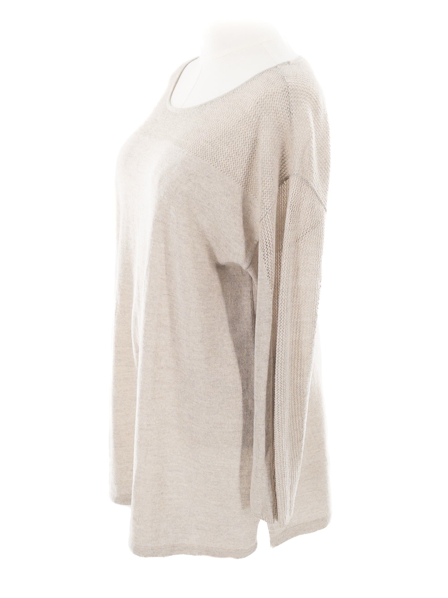 Eileen Fisher Oatmeal Mesh Wool Size XL Sweaters