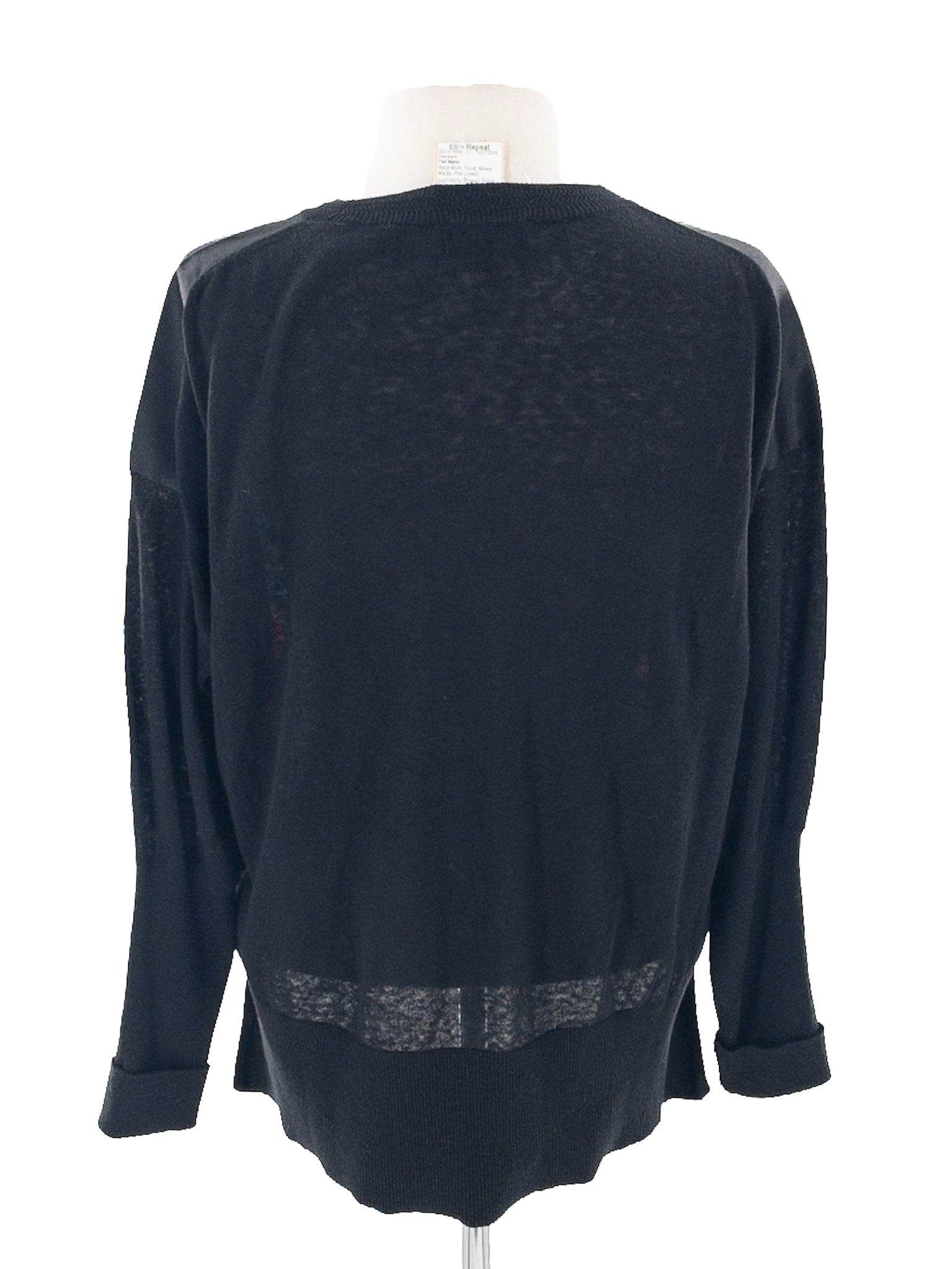 Ted Baker Black Multi Floral Mixed Media Size M Sweaters