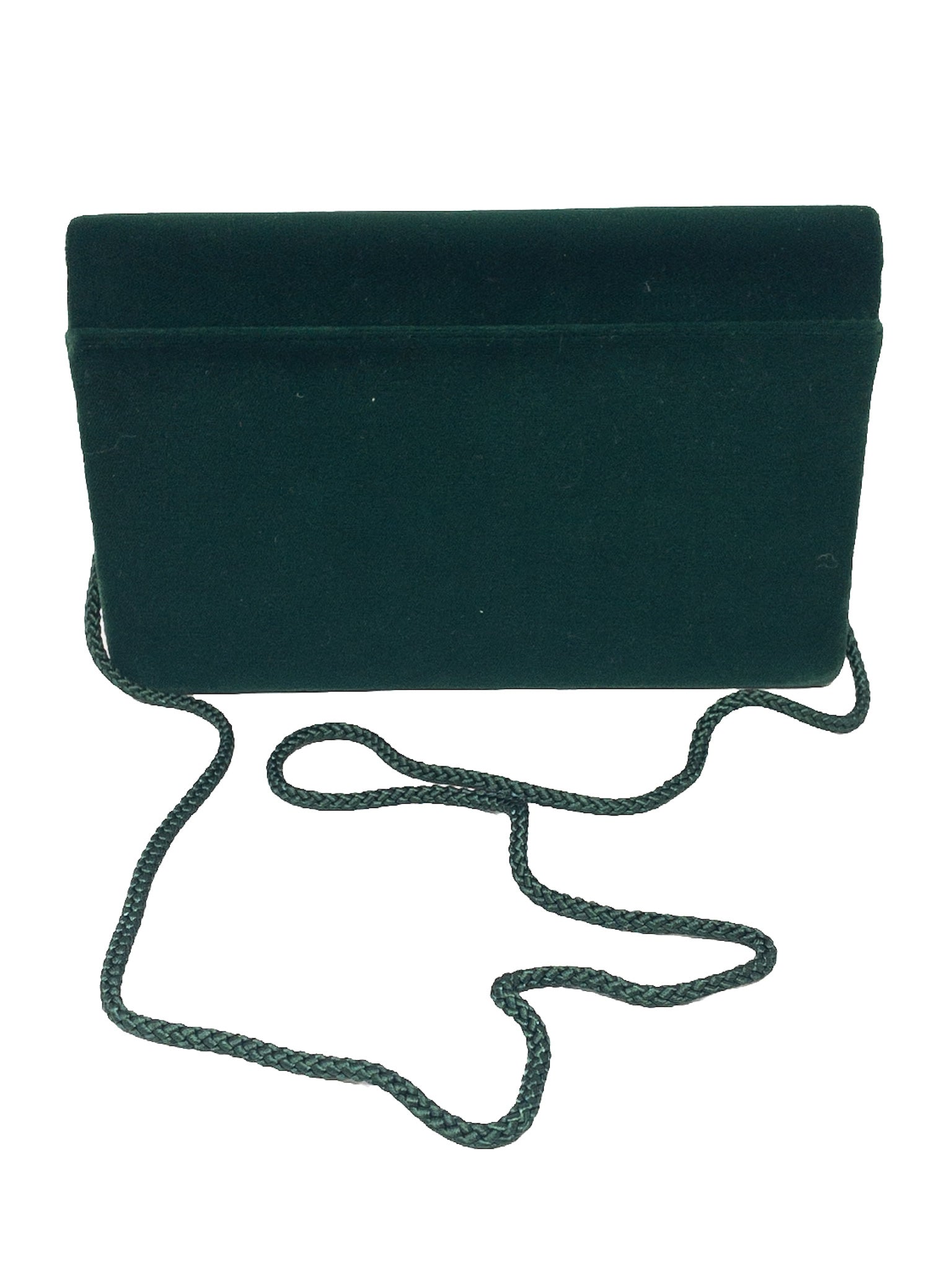 Emerald Rhinestone Velvet Clutch