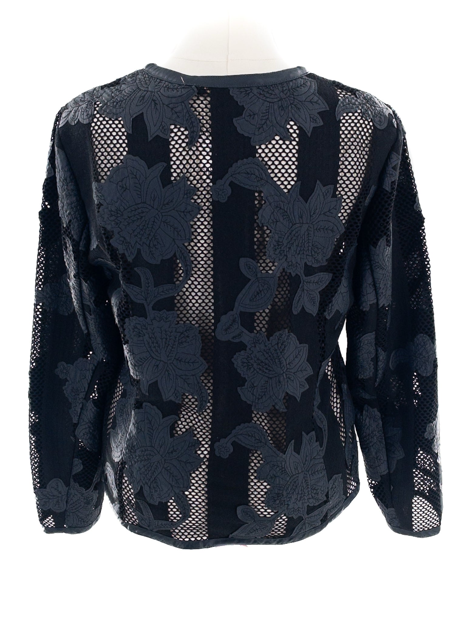 Alberto Makali Navy Black Mesh Mixed Media Size L Blazer