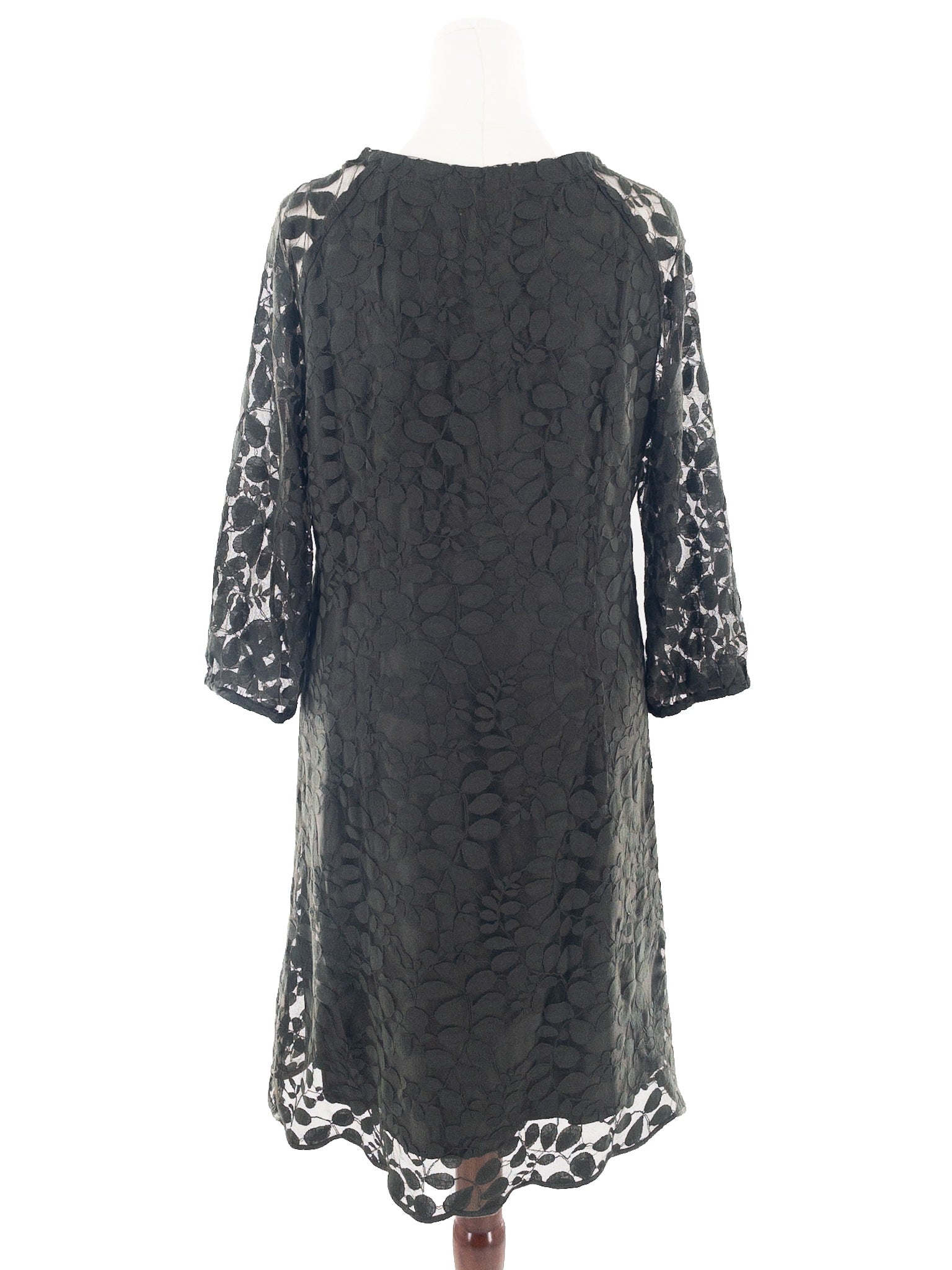 Garnet Hill Forest Green Lace Polyester Blend Long Sleeve Size 16 Dress