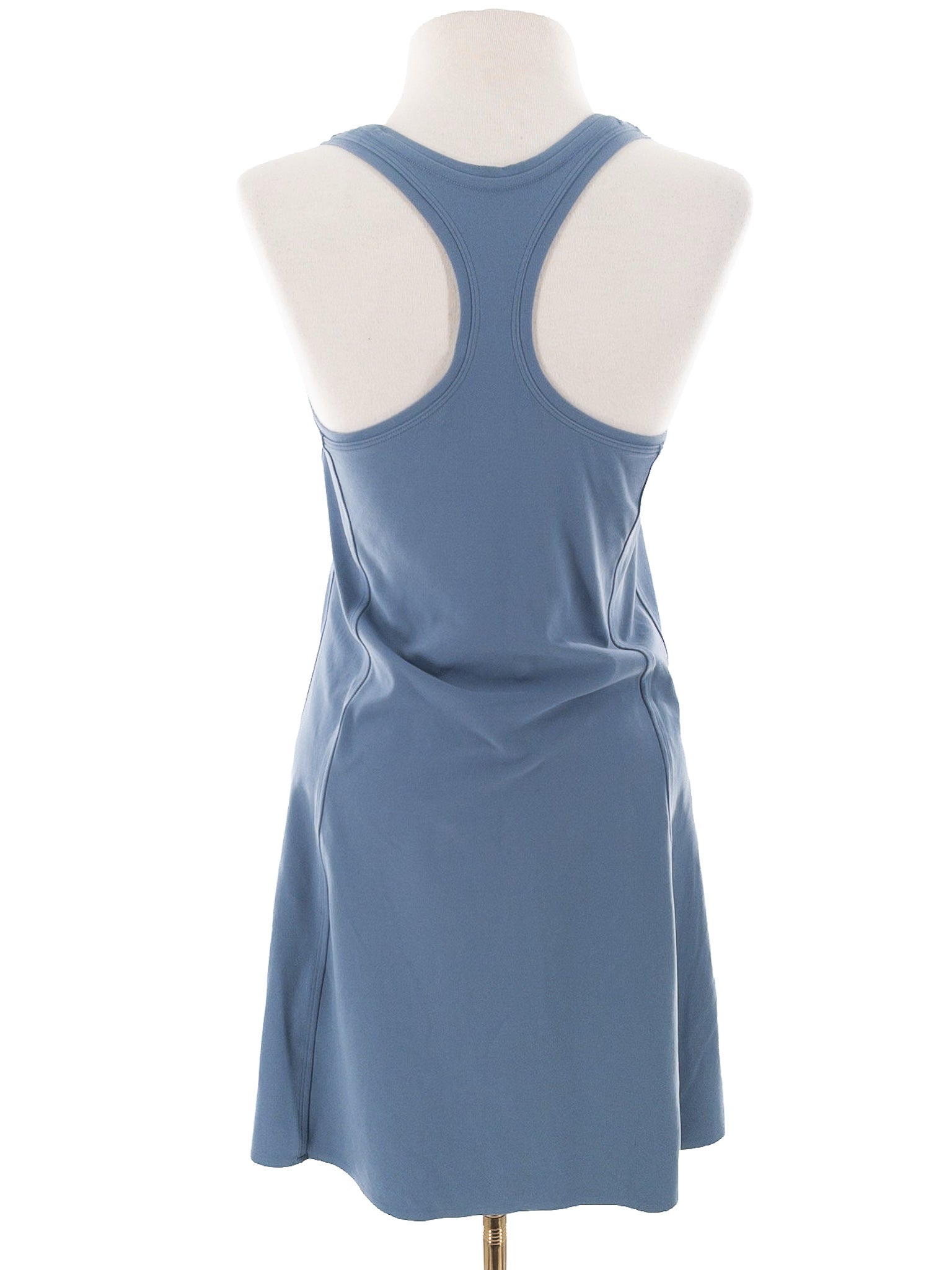 Athleta Dusty Blue Racer Back Nylon Blend Sleeveless Size M Dress