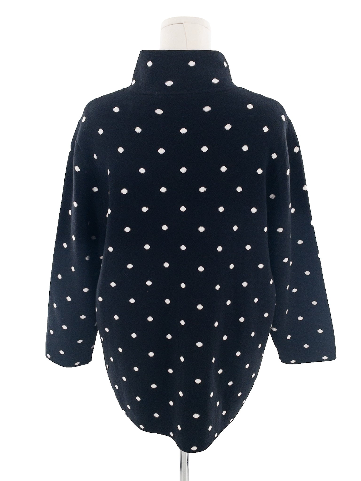 Talbots Black White Polka Dot Cotton Blend Size 2X Cardigan
