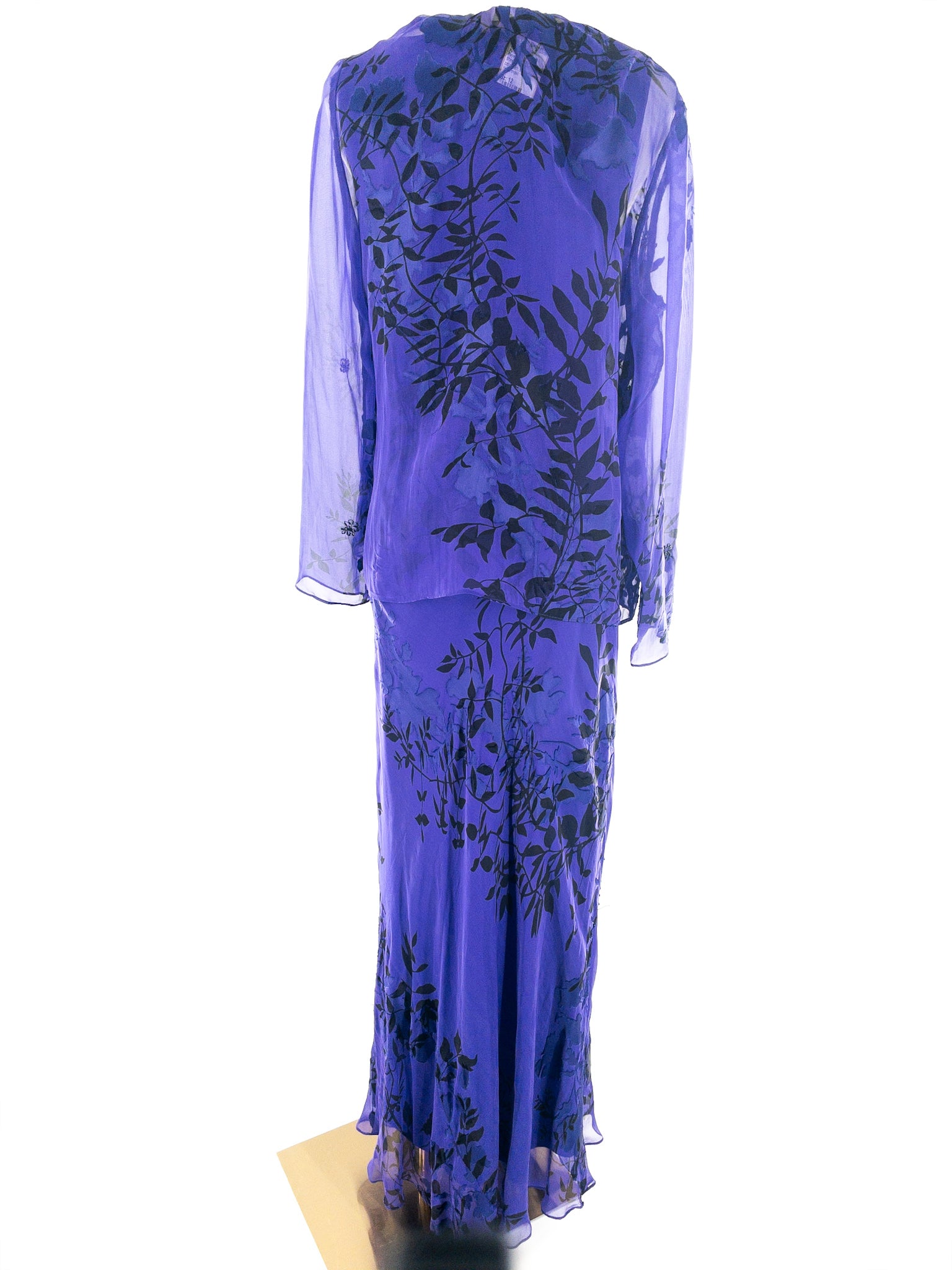 Alex Evenings Purple Black Beaded Polyester Long Sleeve Formal/Evening Wear