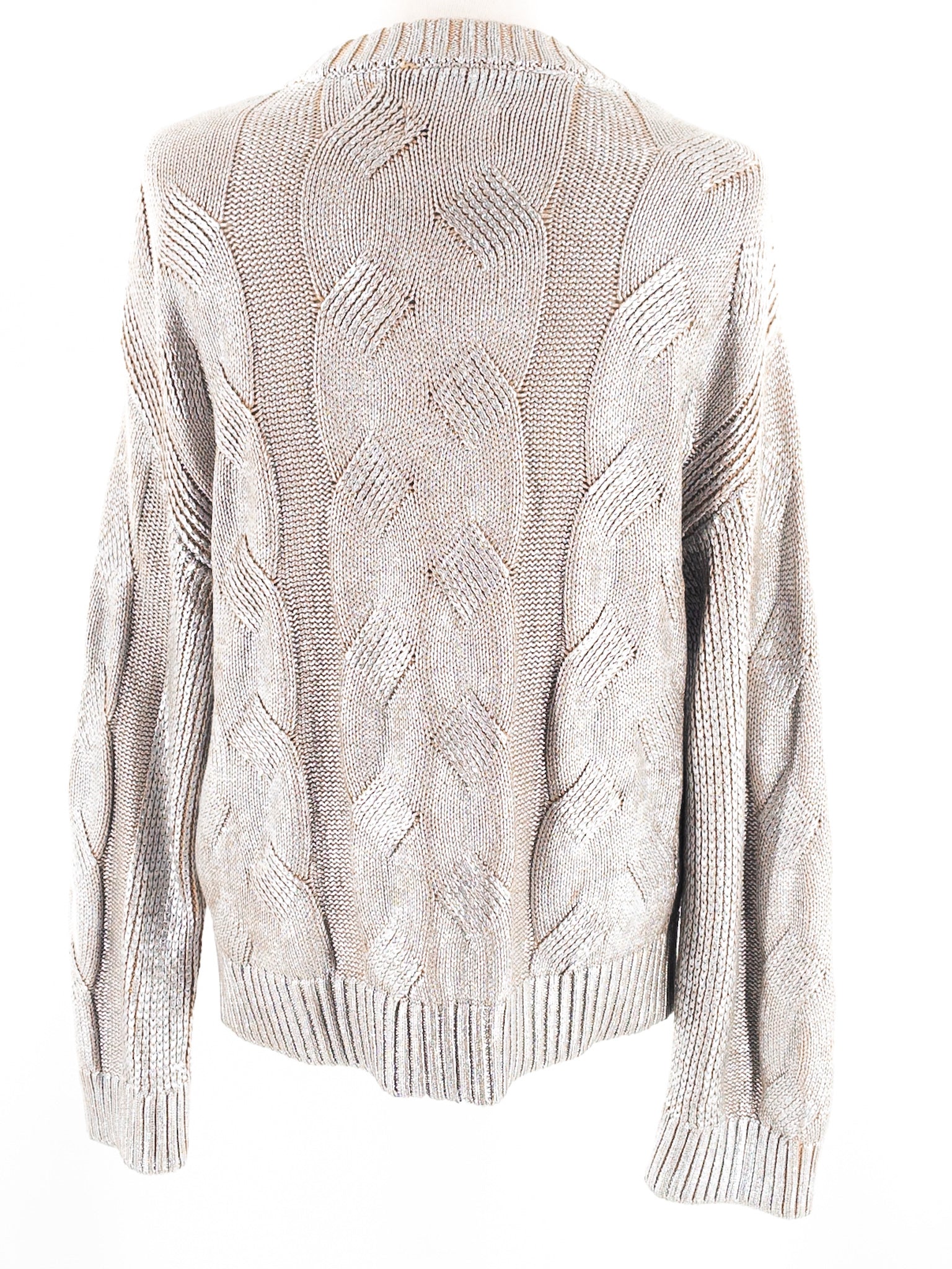 Pistola Tan Silver Cable Cotton Size S Sweaters