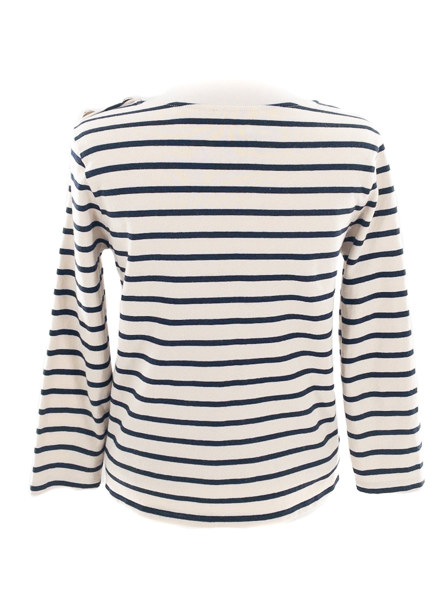 Sezane Cream Navy Stripe Cotton Long Sleeve Size XXS T Shirt
