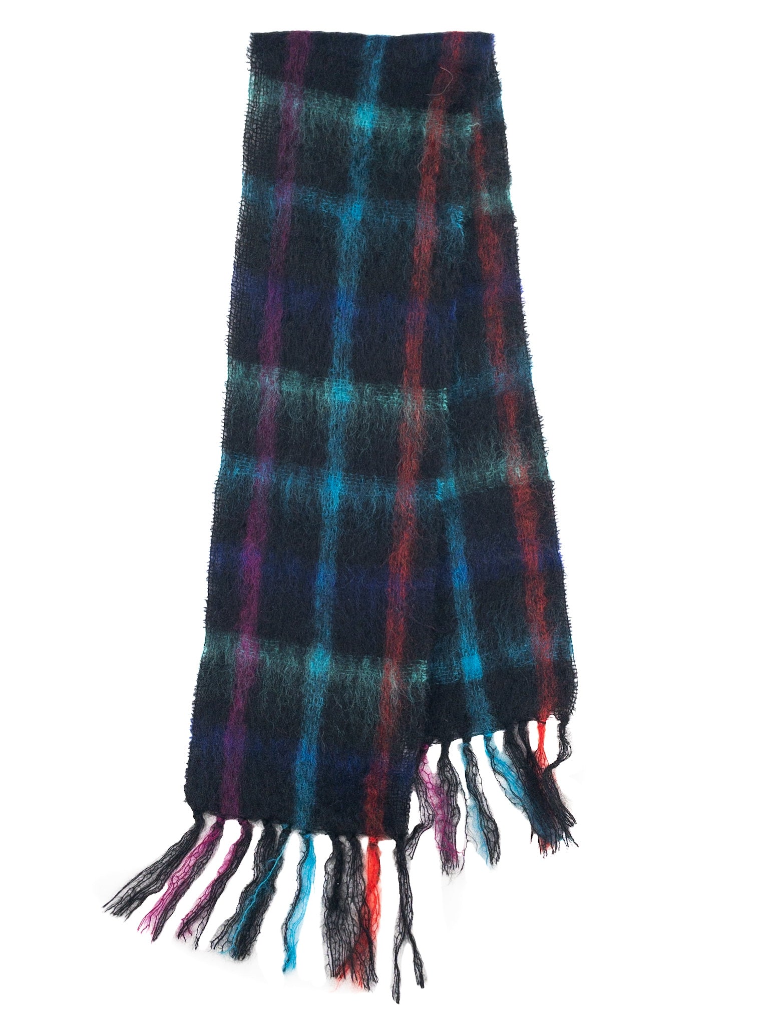 Royal Scot Black Multi Plaid Mohair Scarves