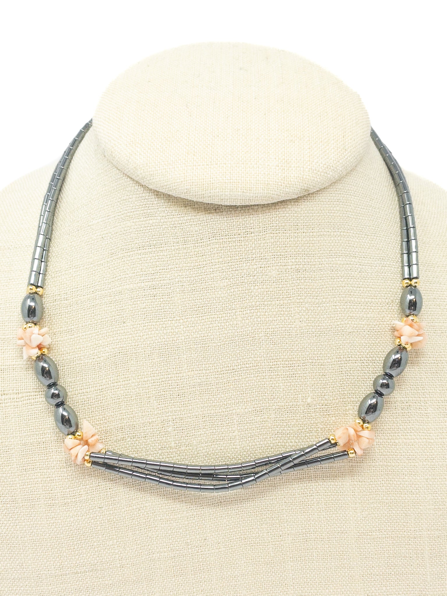 Pewter Beaded Mixed Media Necklaces