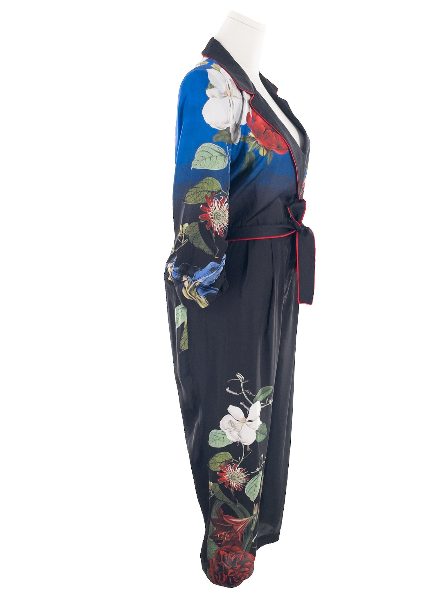 Alice +  Olivia Black Multi Floral Polyester Straight Size 10 Jumpsuits